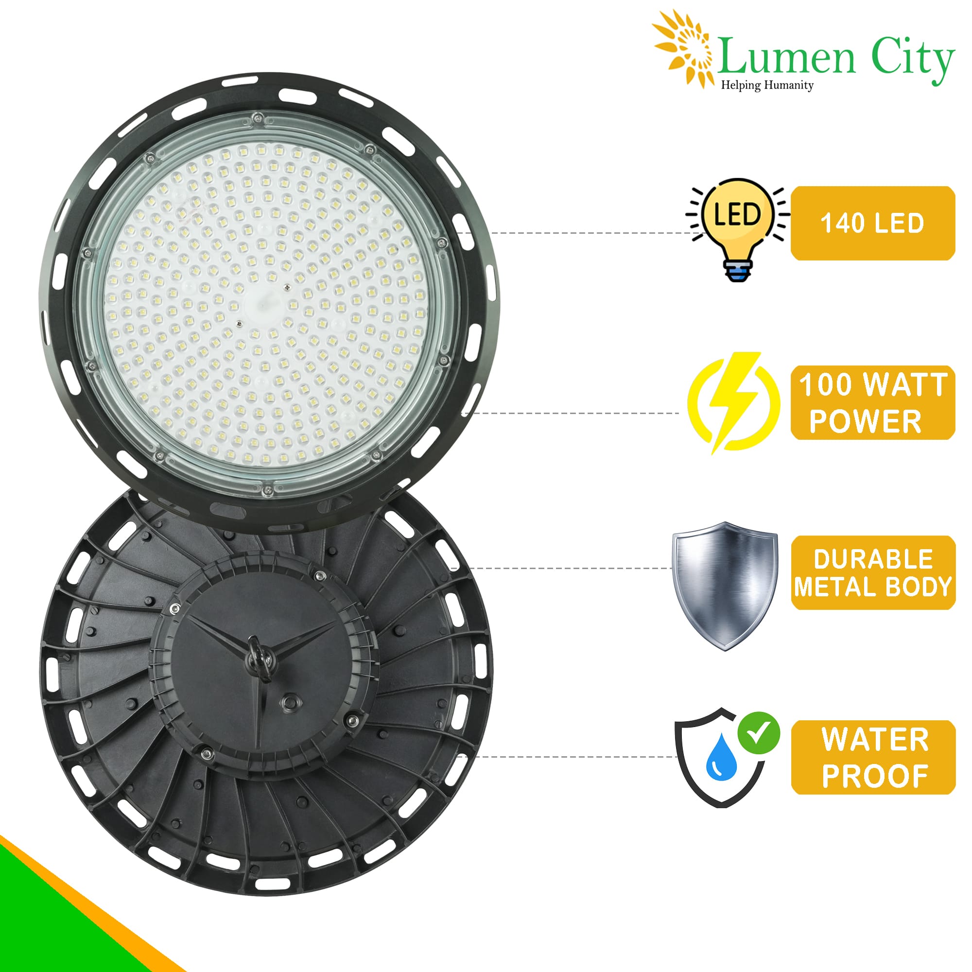100W UFO High Bay Light – Pro | 10000lm | 120° | IP65 - Image 2