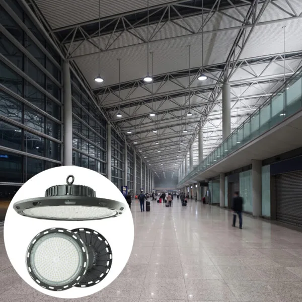 200 watt highbay light installed in a mall