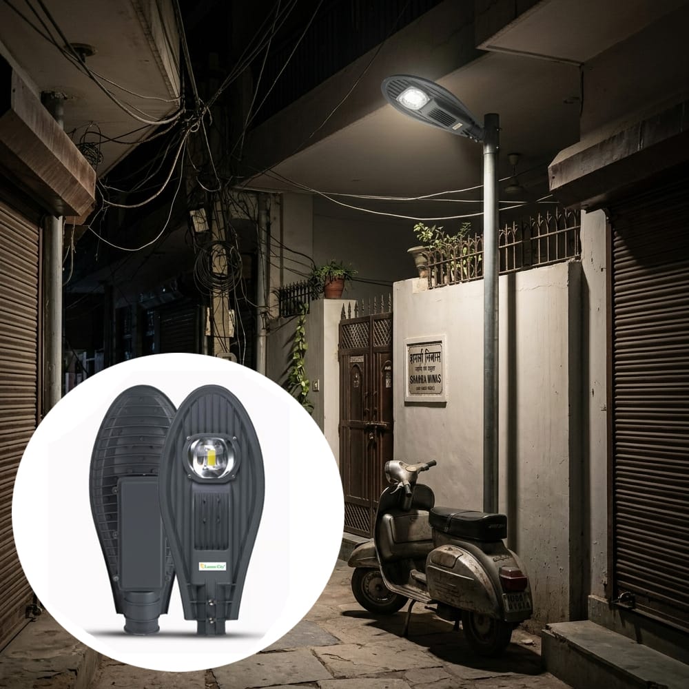 30 watt LED street Light Installed outside Indian Home