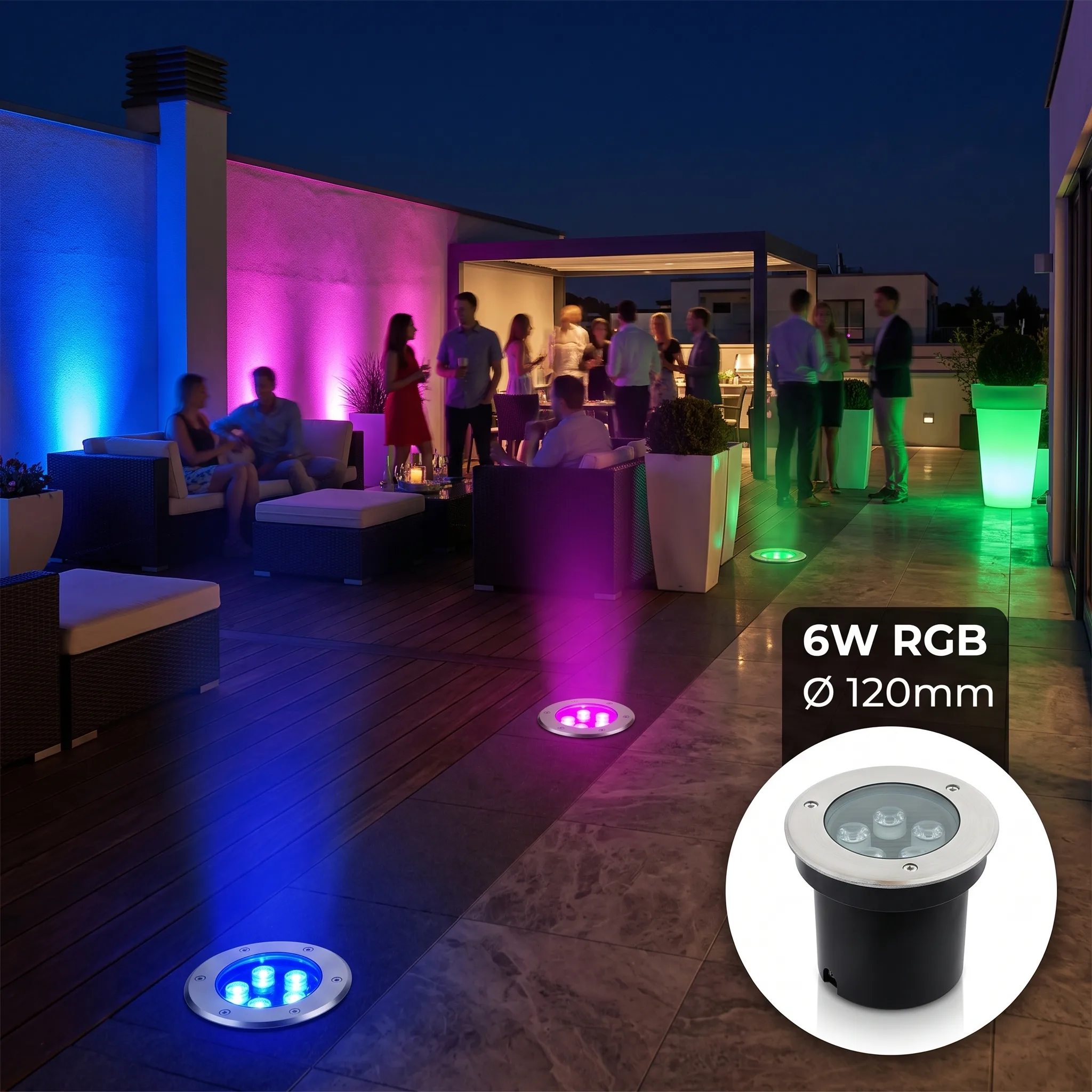 6W RGB Burial Light - With Remote