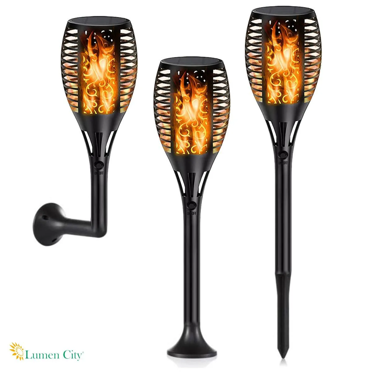 Solar Flame Light Outdoor 96 LED Flickering – IP65, 8-10Hr Backup, 1500mAh Battery, Flame Breathe Constant, Garden Path India