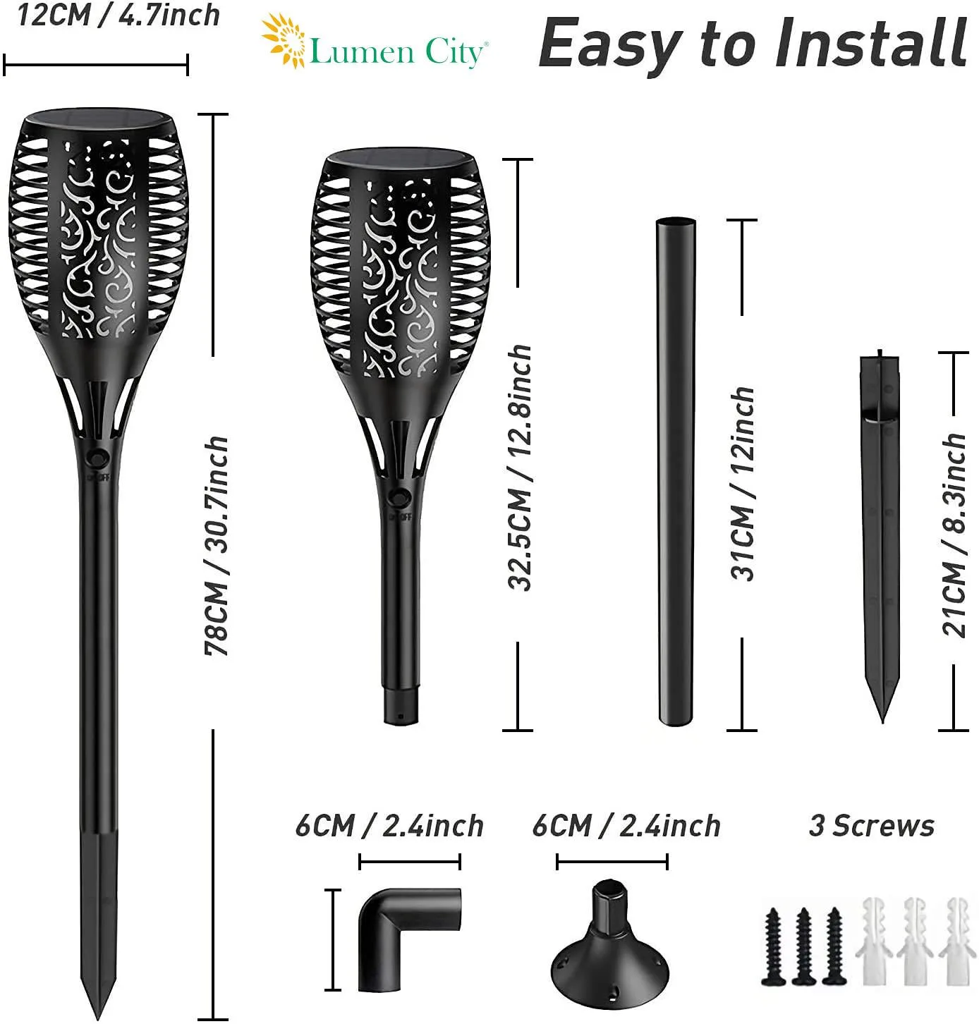 Solar Flame Light – 96 LED Flickering | IP65 | 3 Modes - Image 7