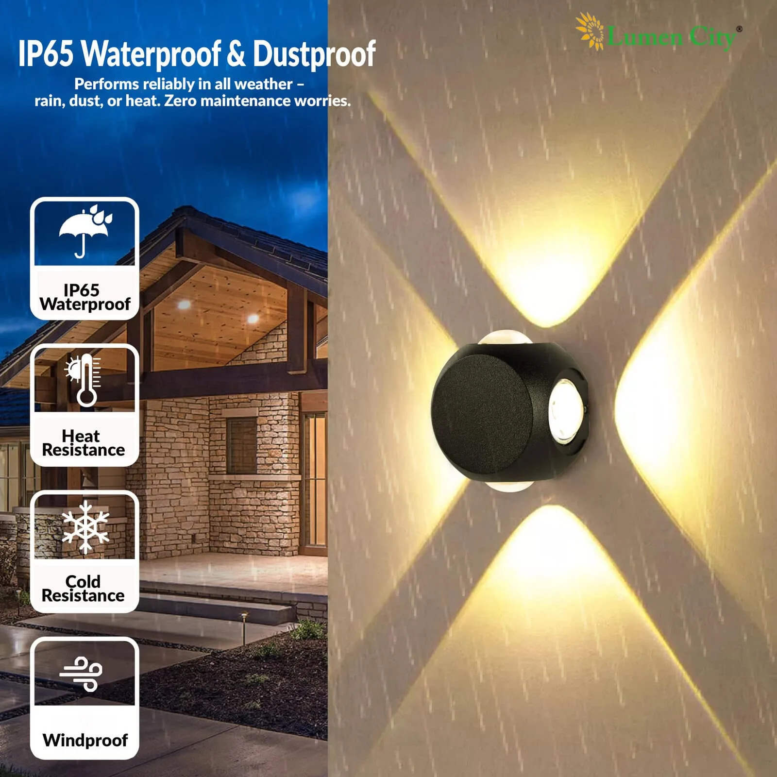 4 Way Wall Light – Cross Beam | 75×75mm - Image 5