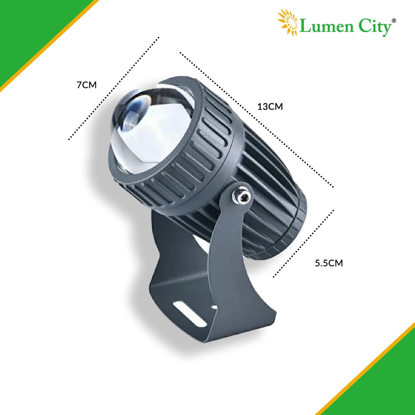 10W Facade Column Light – Warm White | 7° Narrow Beam | IP68 - Image 3