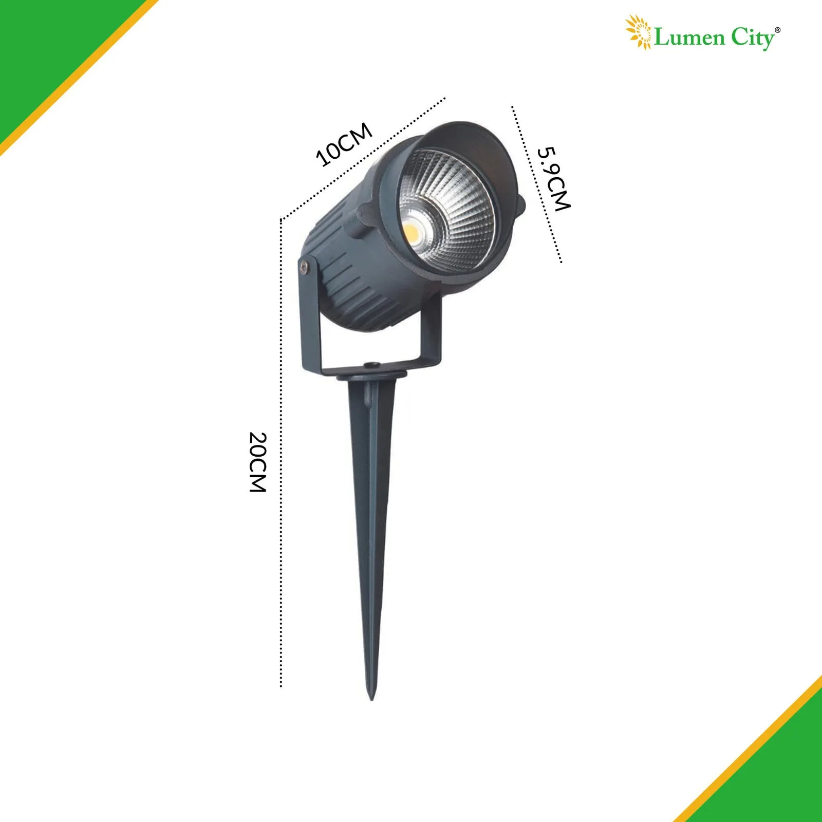 12W COB Garden Spike Light – IP65 | Aluminium | 3 CCT - Image 2