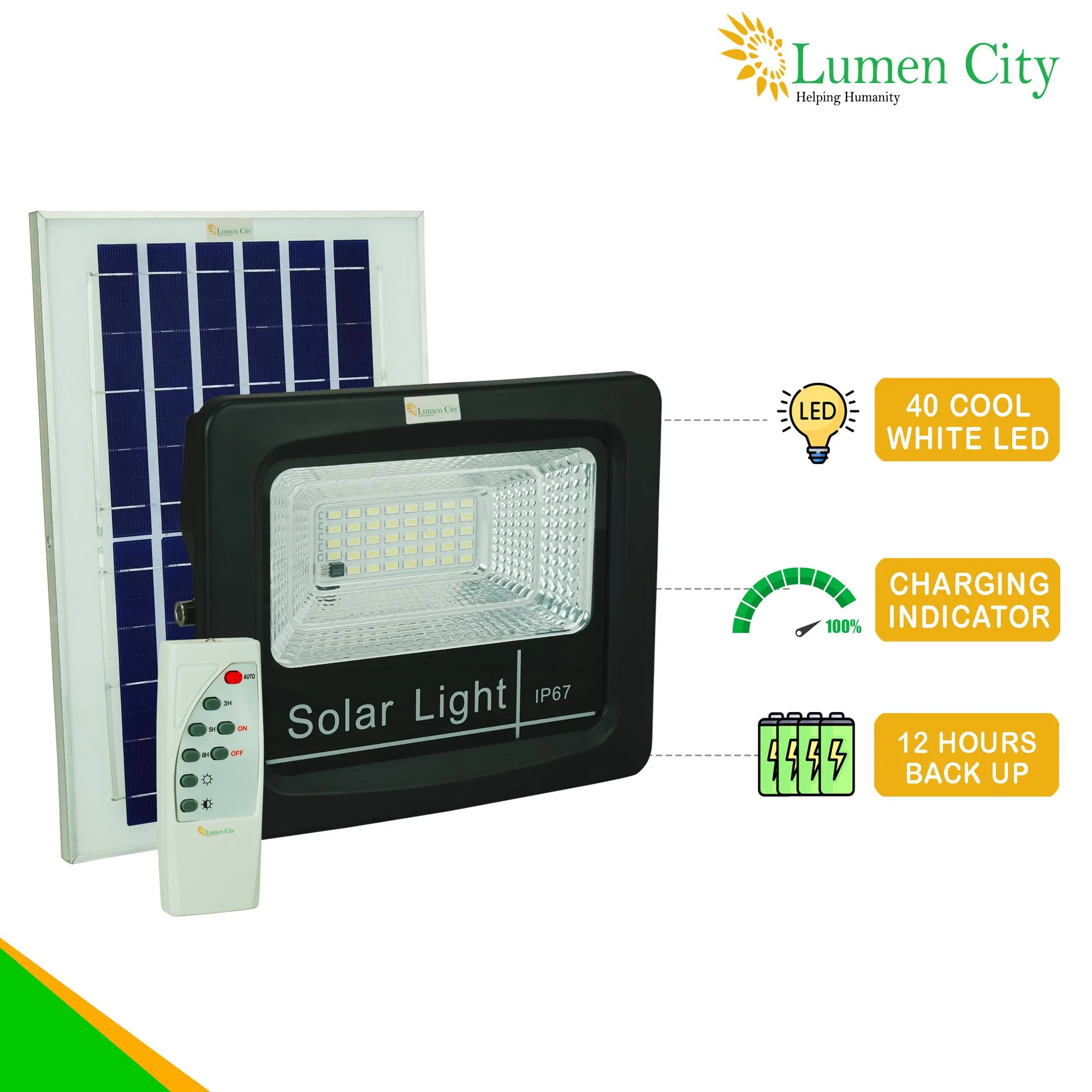 Home Guard 8W Solar Flood Light - Image 3