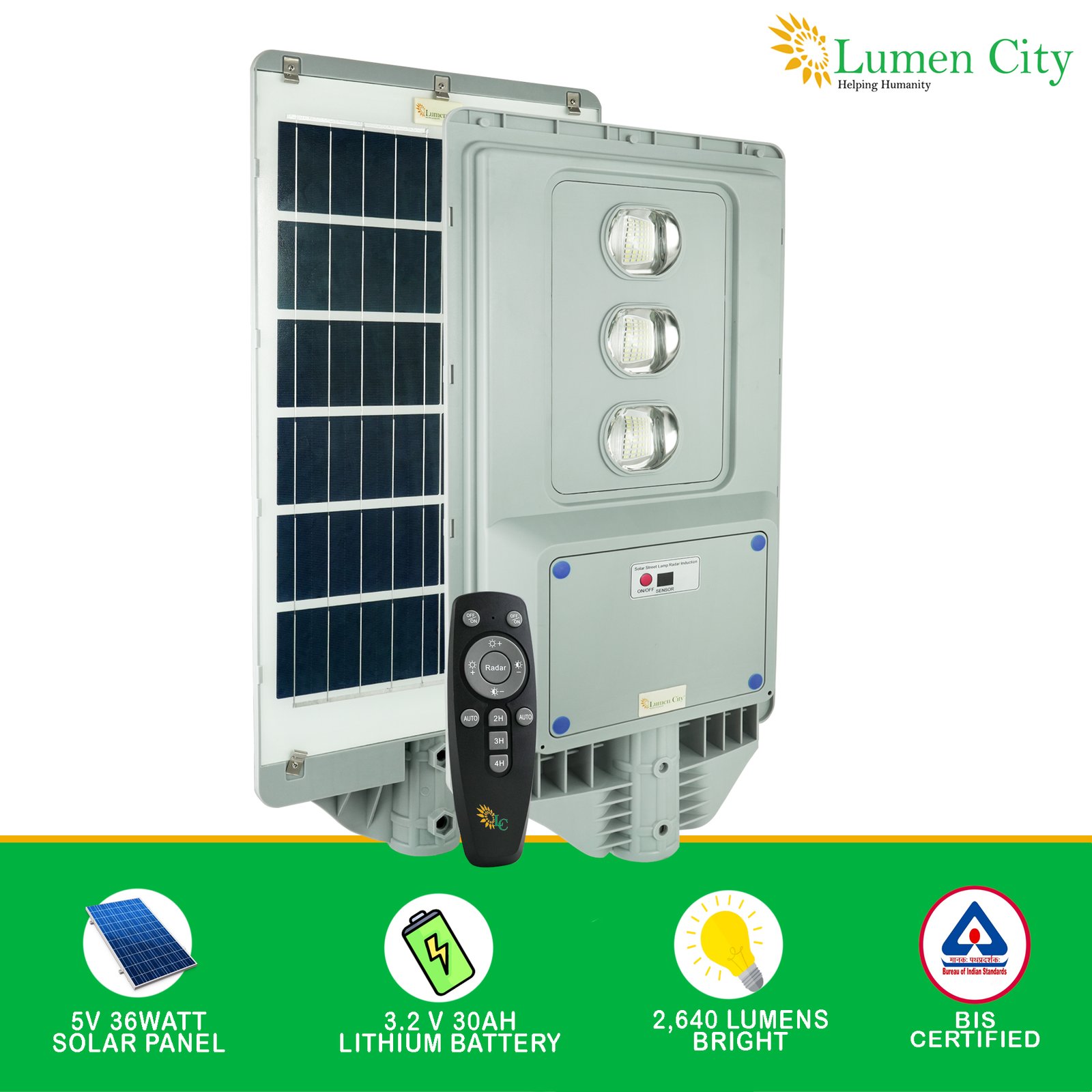 Lens Solar Street Light 22W | Remote Control | 12-16 Hr Backup | 30000 mah Battery | Radar Sensor - Image 7