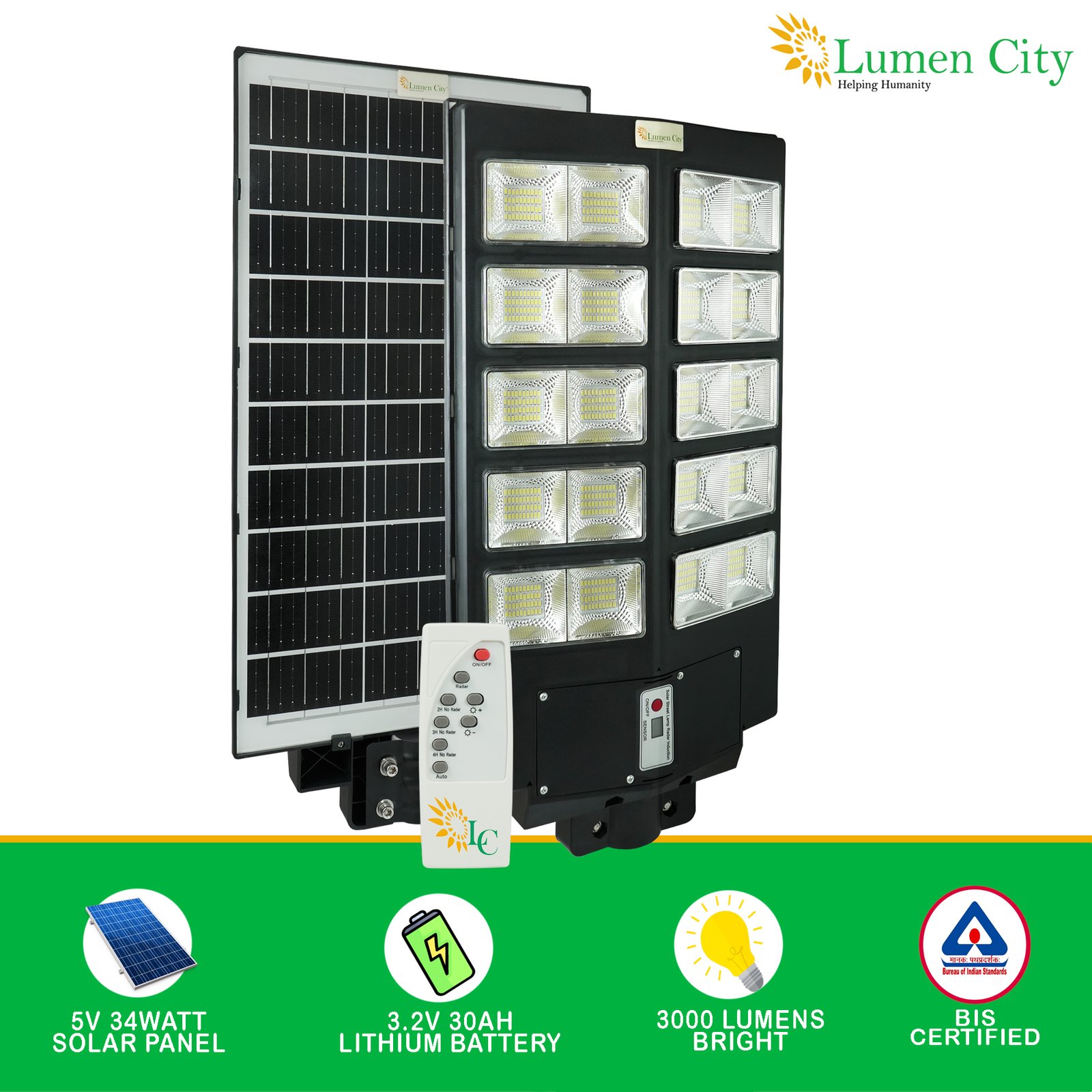 Solar Street Light V-Shape 25W | Remote Control | 2 Nights Hr Backup | 30000 mah Battery - Image 6