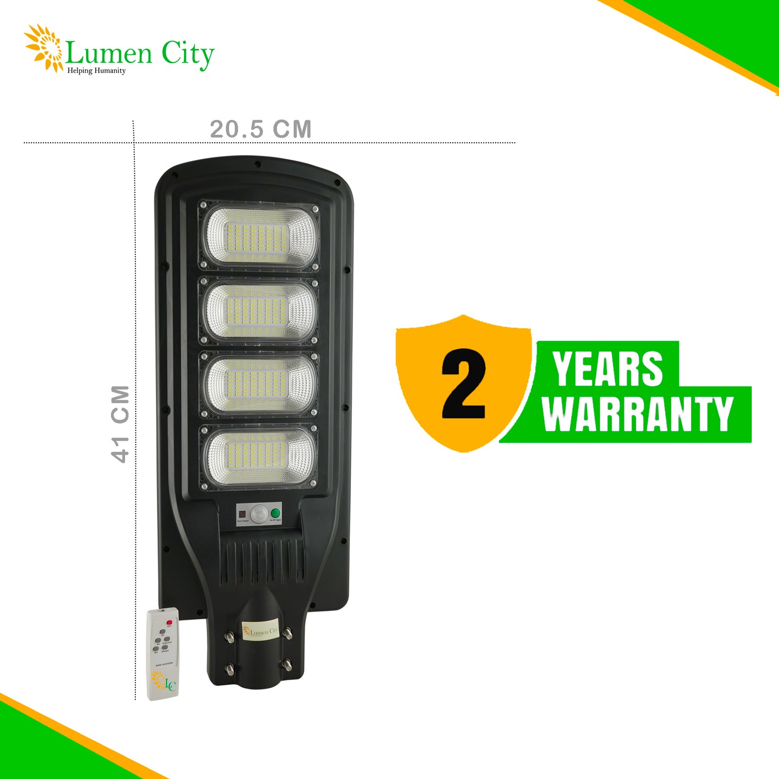 Solar Street Light 12W | Remote Control | 2 days Backup | 20000 mah Battery - Image 3