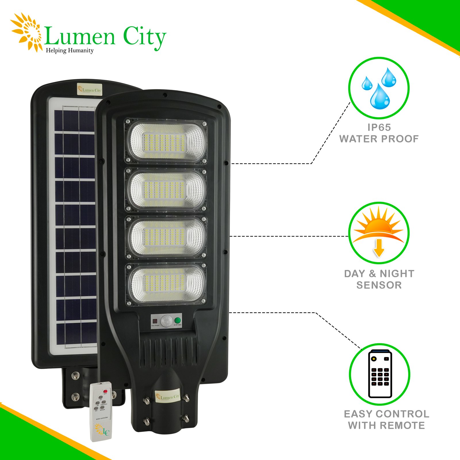 Solar Street Light 12W | Remote Control | 2 days Backup | 20000 mah Battery - Image 4