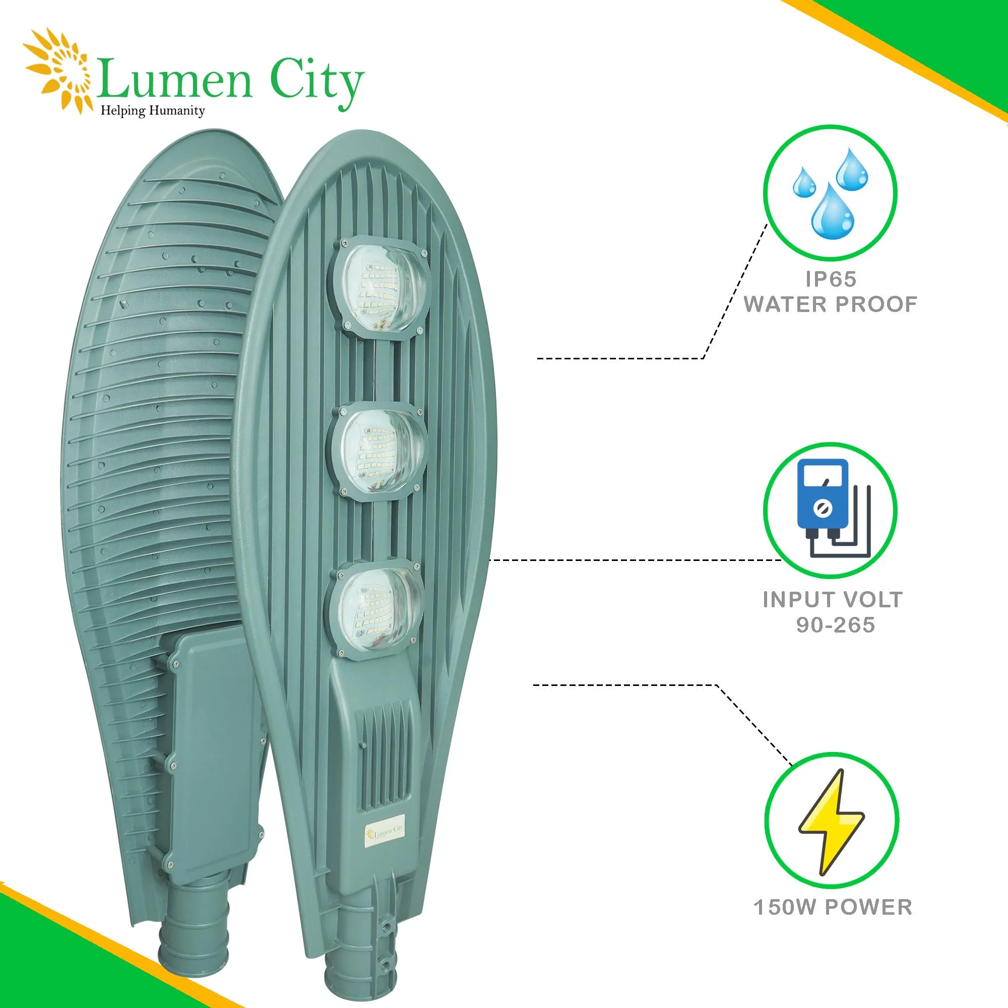 150W LED Street Light | 15000lm | IP65 | 90–265V | Cool White - Image 5
