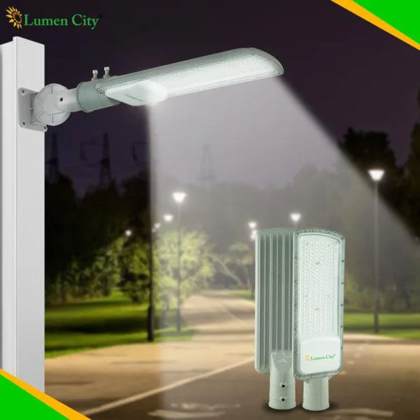 100W All-in-One AC Street Light – slim IP65 body, 12000 lumens output, 24 LED design, 90–265V input, outdoor road lighting for colonies and highways India