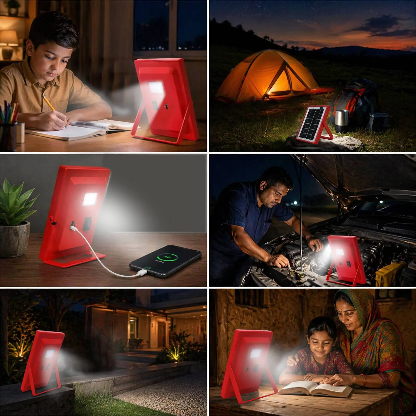 LED portable lamp for outdoor and indoor use, energy-efficient and versatile lighting solution.