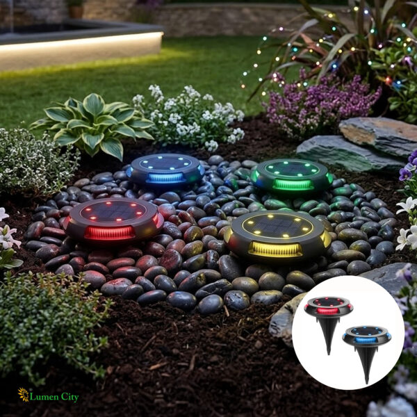 Solar Buried Disc Light – RGB | IP65 | Pack of 4