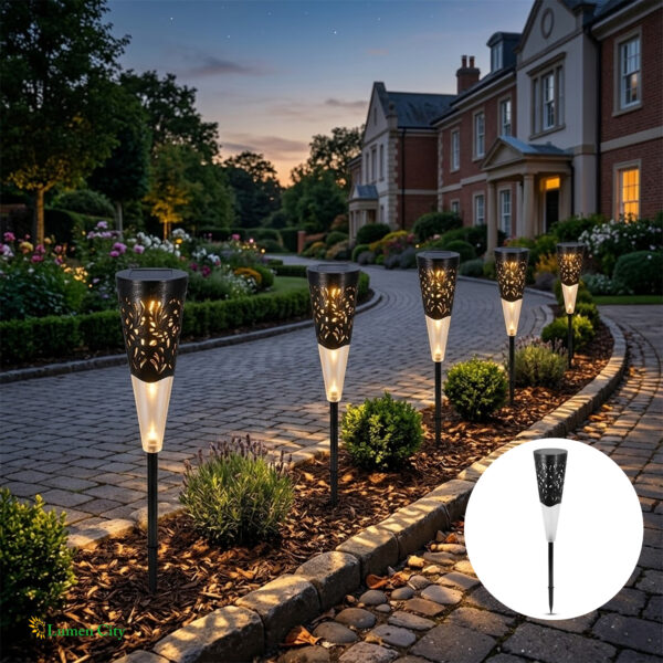 Solar Decorative Spike Light – Hollow Pattern | IP65 | Pack of 6