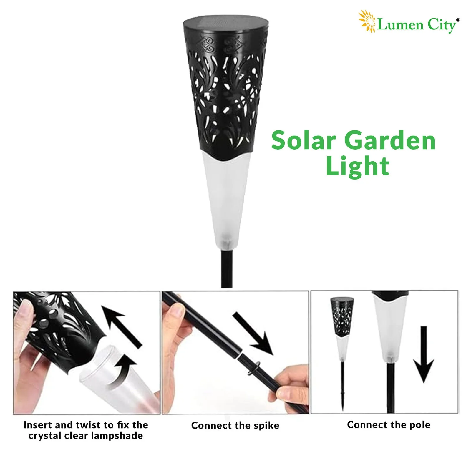 Solar Decorative Spike Light – Hollow Pattern | IP65 | Pack of 6 - Image 5