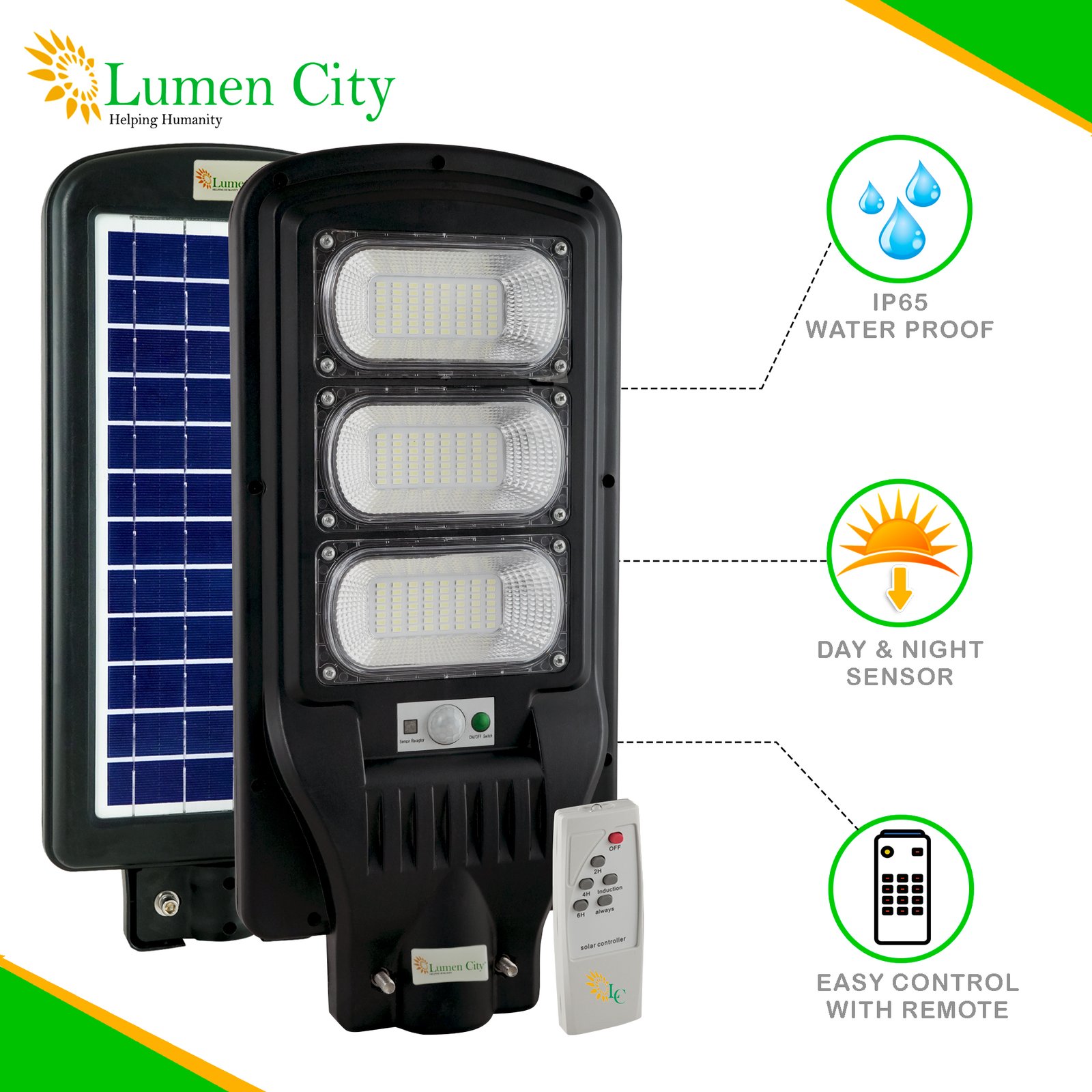 Solar Street Light 9W | Remote Control | 8-12 Hr Backup | 15000 mah Battery - Image 3