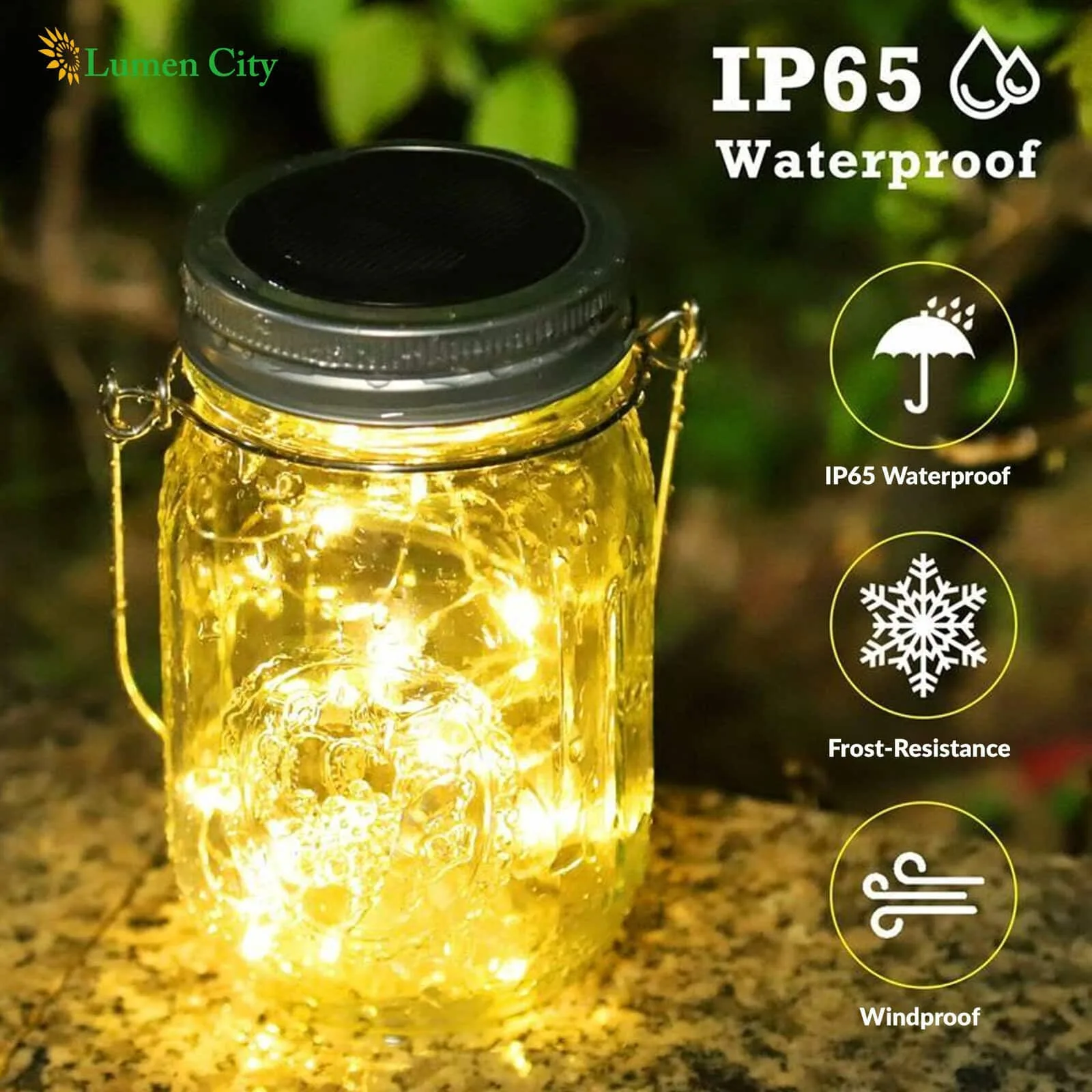 Solar Mason Jar Fairy Light – 32 LED String | IP65 | 8-10Hr - Image 5