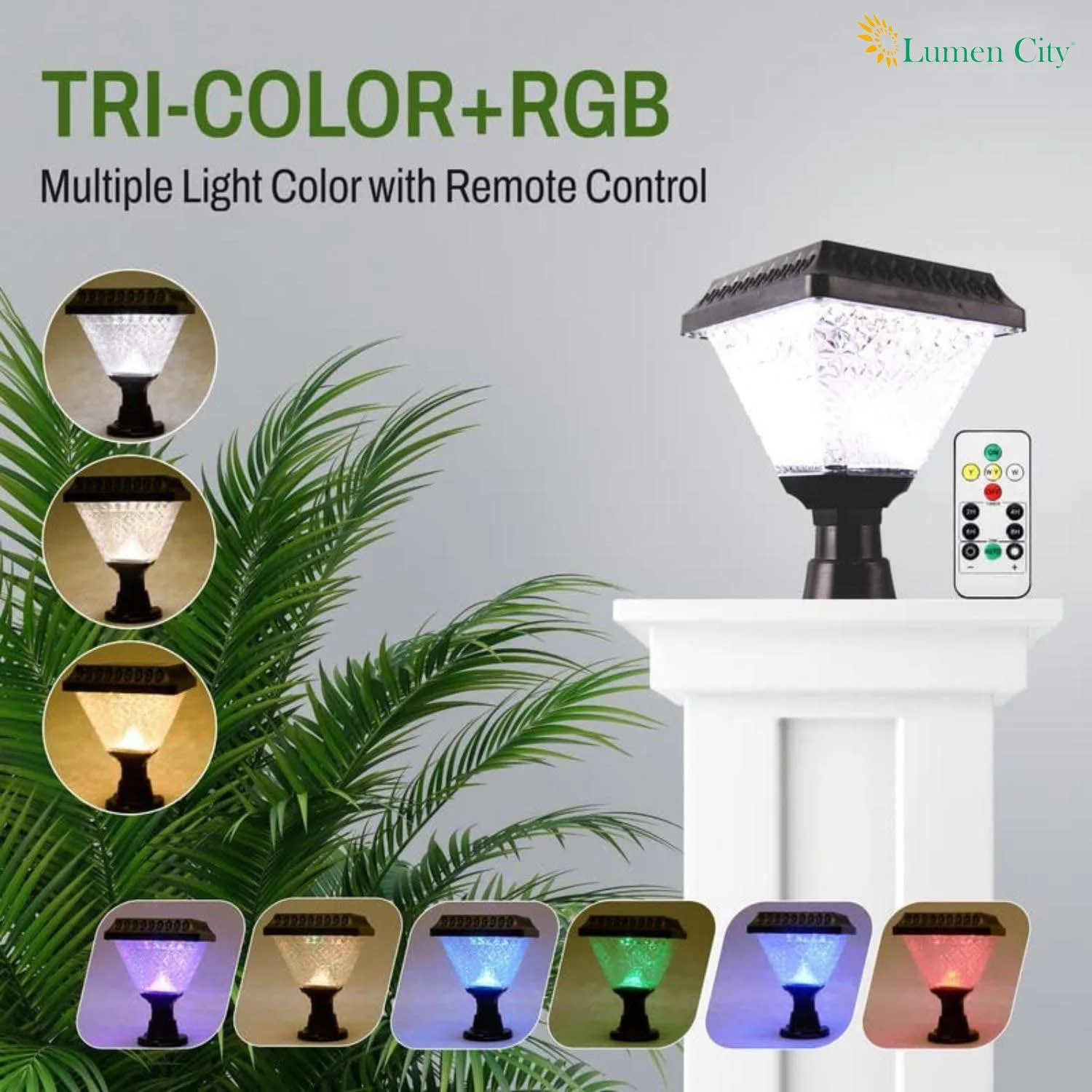 5W Solar Gate Pillar Light – Mini Diamond | RGB | IP65 - Image 6