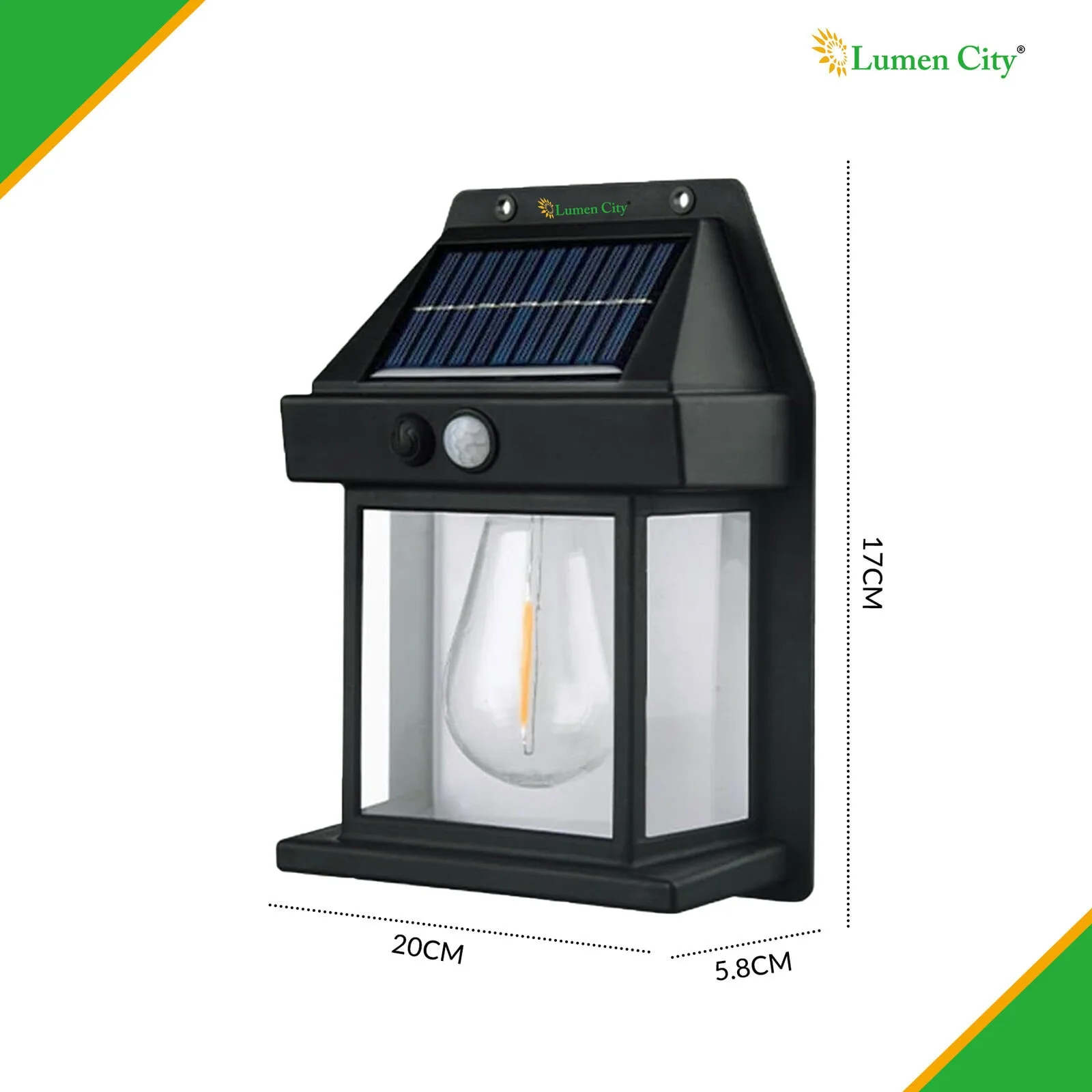 Solar Outdoor Wall Sconce – Filament LED | IP65 | House Front - Image 2