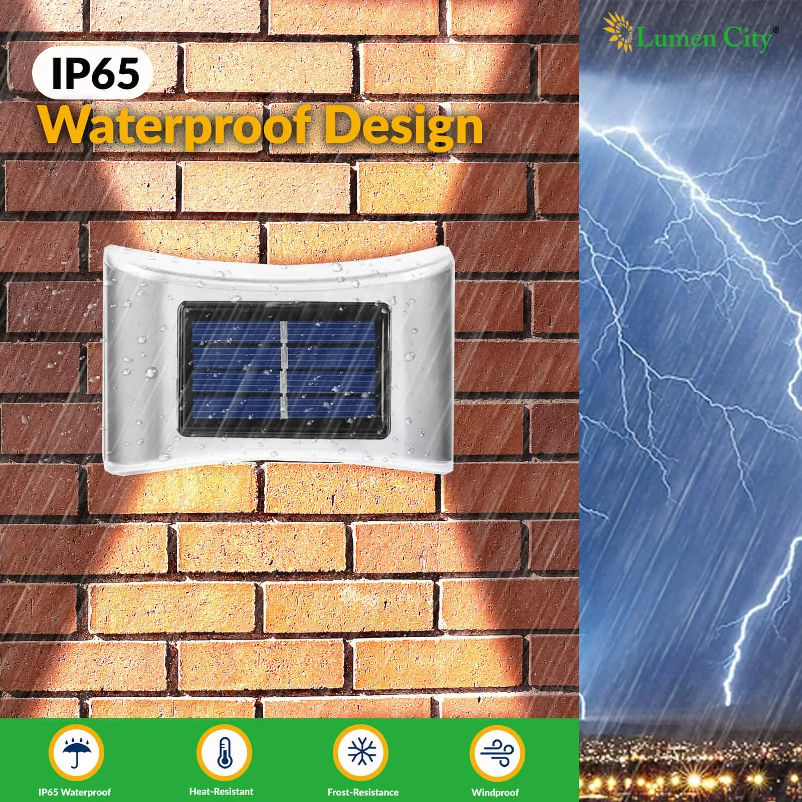 Solar Outdoor Wall Light – Auto On/Off | IP65 | Pack of 4 - Image 5