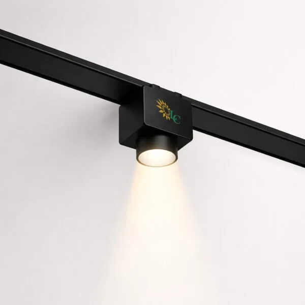 Energy-efficient LED track lighting fixture with adjustable head for modern interior illumination.