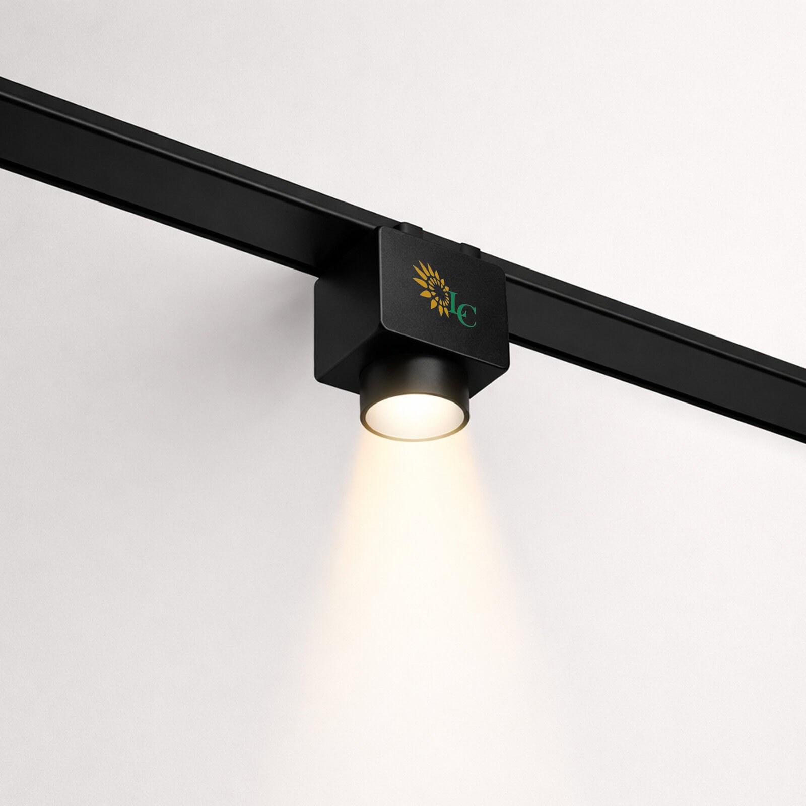 Energy-efficient LED track lighting fixture with adjustable head for modern interior illumination.