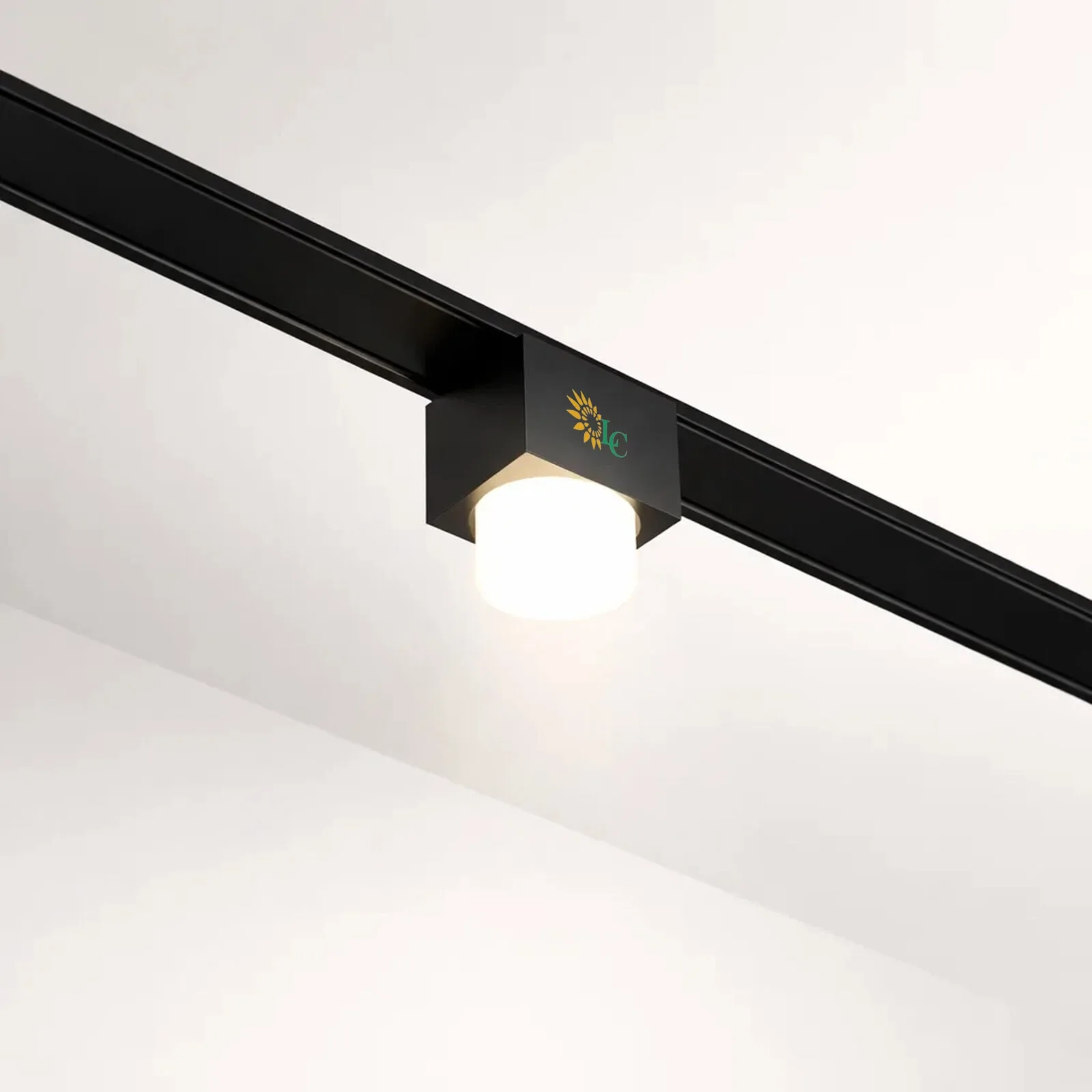Elegant modern ceiling light fixture with sleek black track and white bulb, ideal for contemporary i.