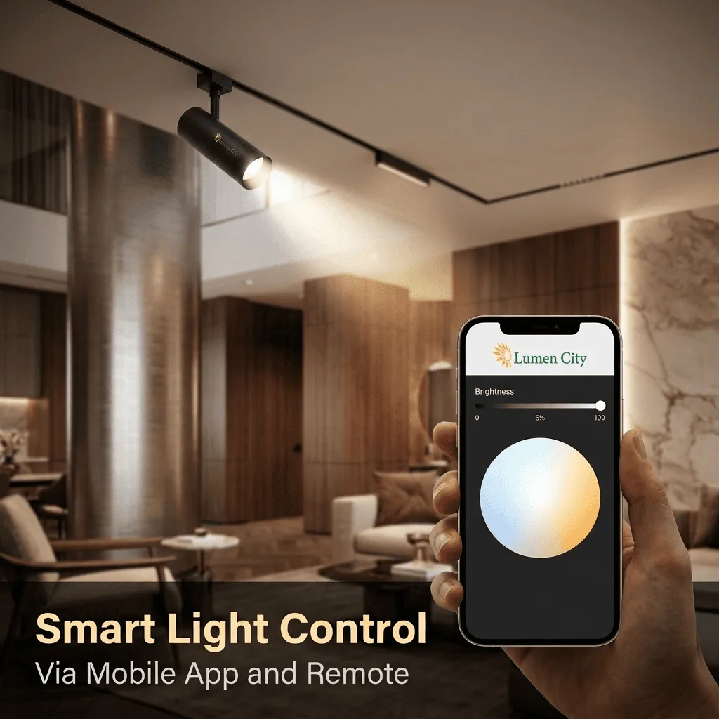 Smart Magnetic Track Spot Light controlled Via Mobile App