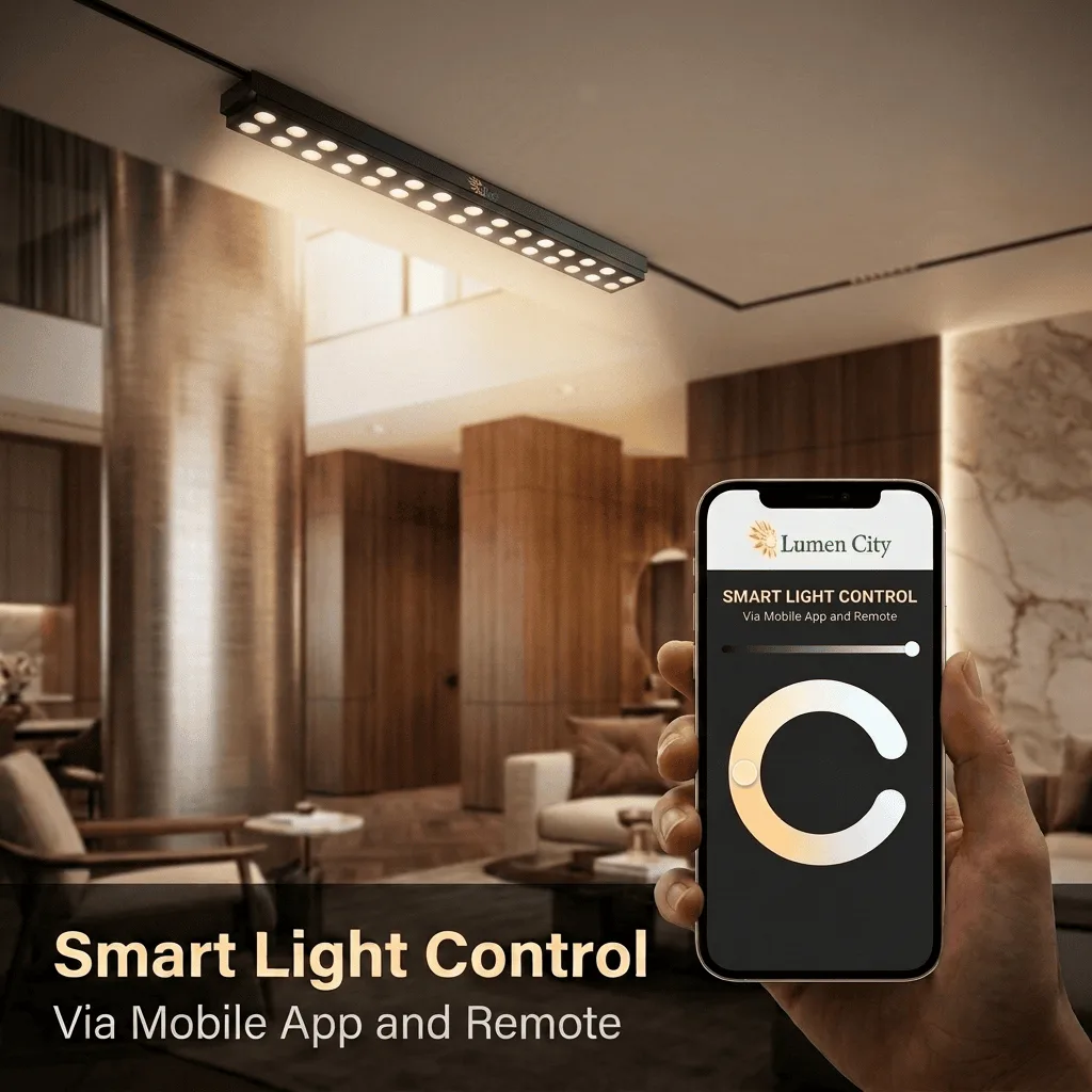 Magnetic grill track light controlled via mobile app