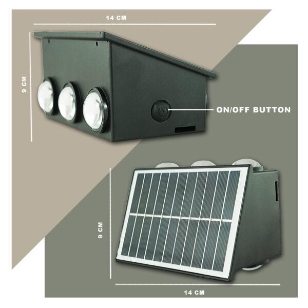 6 Lens Garden Wall Light Solar Powered | Warm White_6