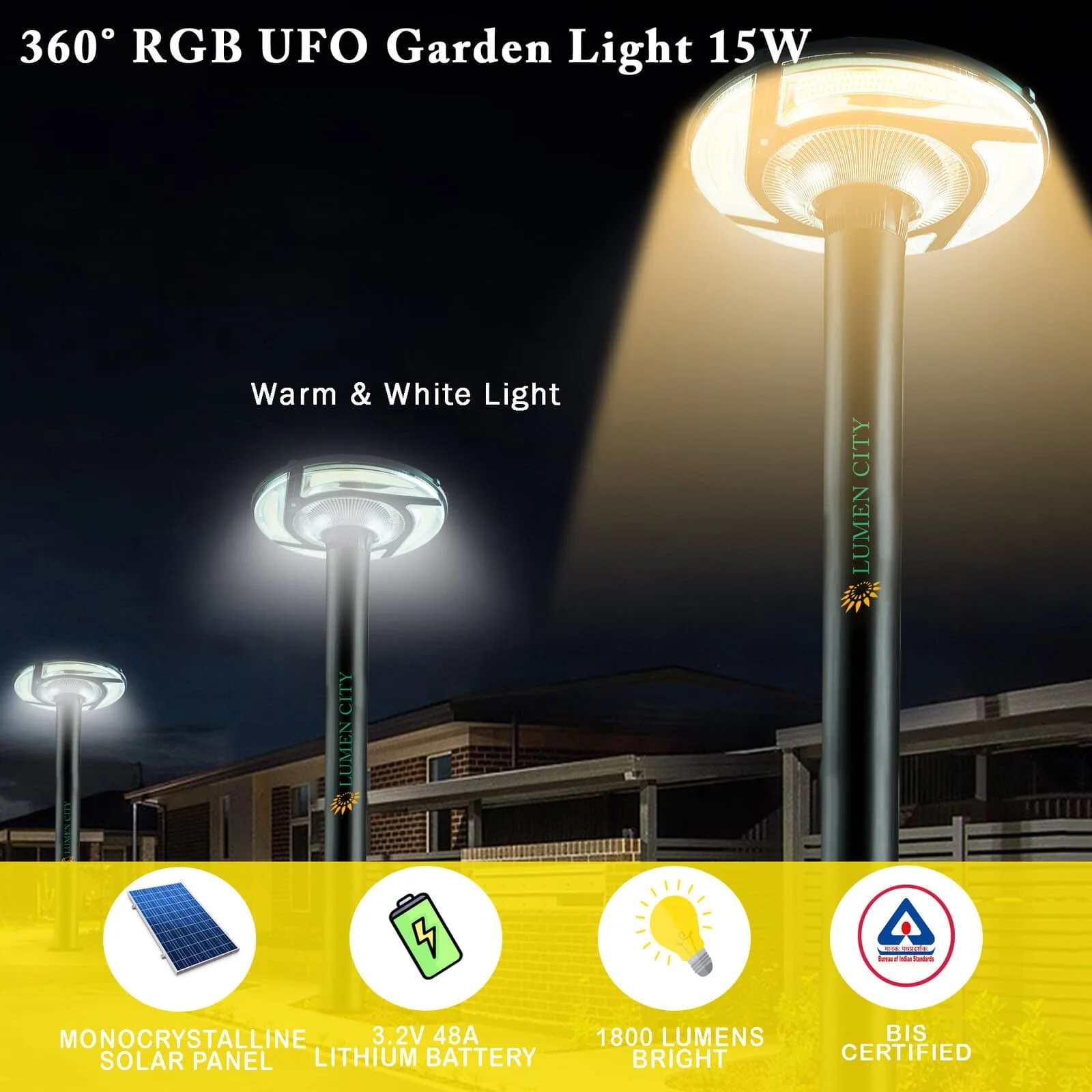 Orbit 360 RGB 15 Watt Solar Street Light - Image 7