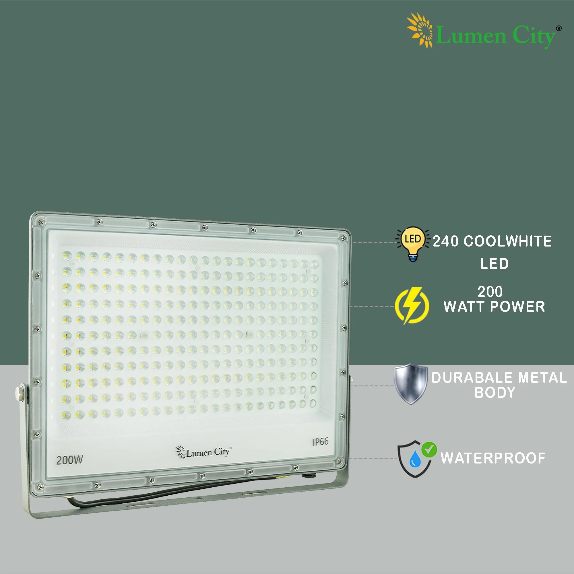 200W  | IP65 Rating | 24000 Lumens | Cool White | Slim Stadium Flood Light - Image 5