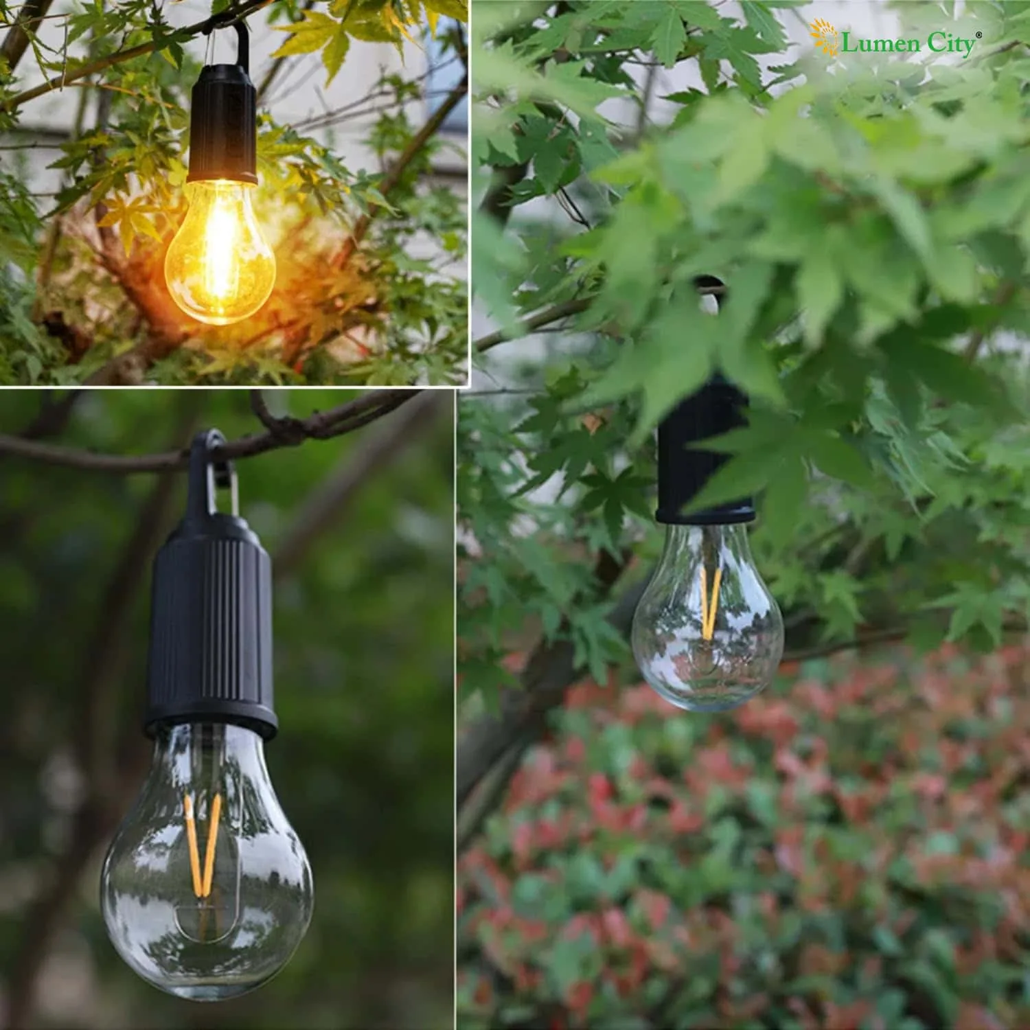 Solar Hanging Bulb – Filament LED | IP65 | Carabiner Hook - Image 6