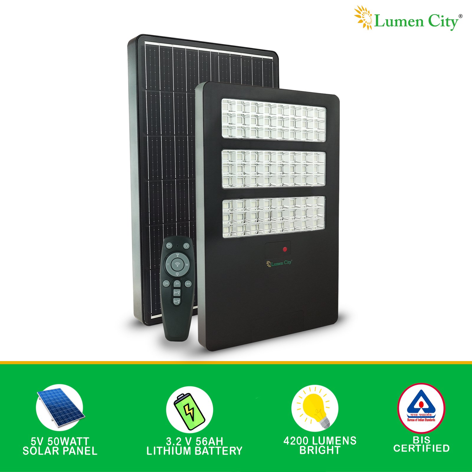 Slim Solar Street Light 35W | 18-24 Hr Backup | Wall Mount | Remote | 56000 mah battery - Image 7