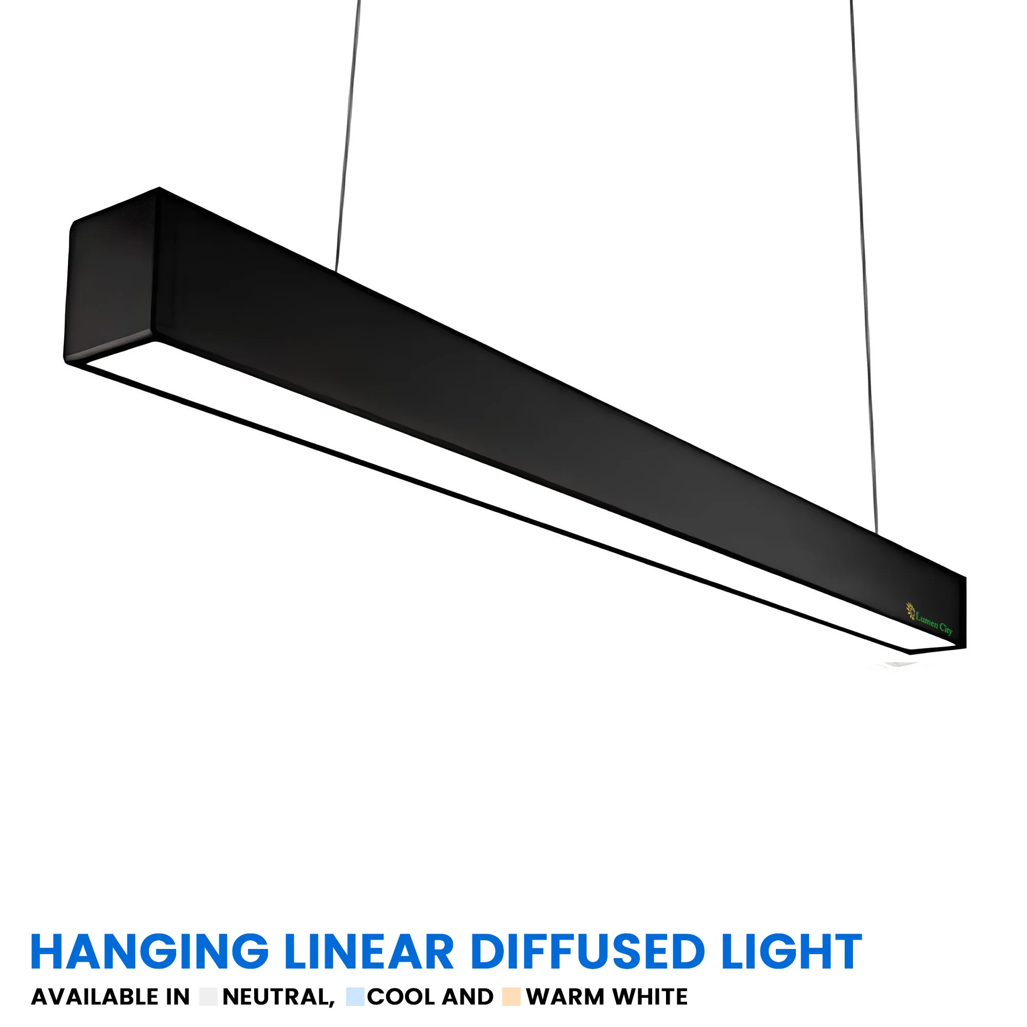 36W LED Hanging Tube Light | Aluminium Black | Neutral White - Image 2