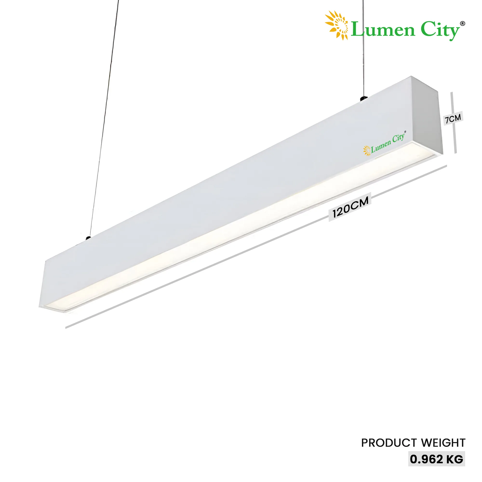 36W LED Hanging Tube Light | Aluminium White | Cool White - Image 3