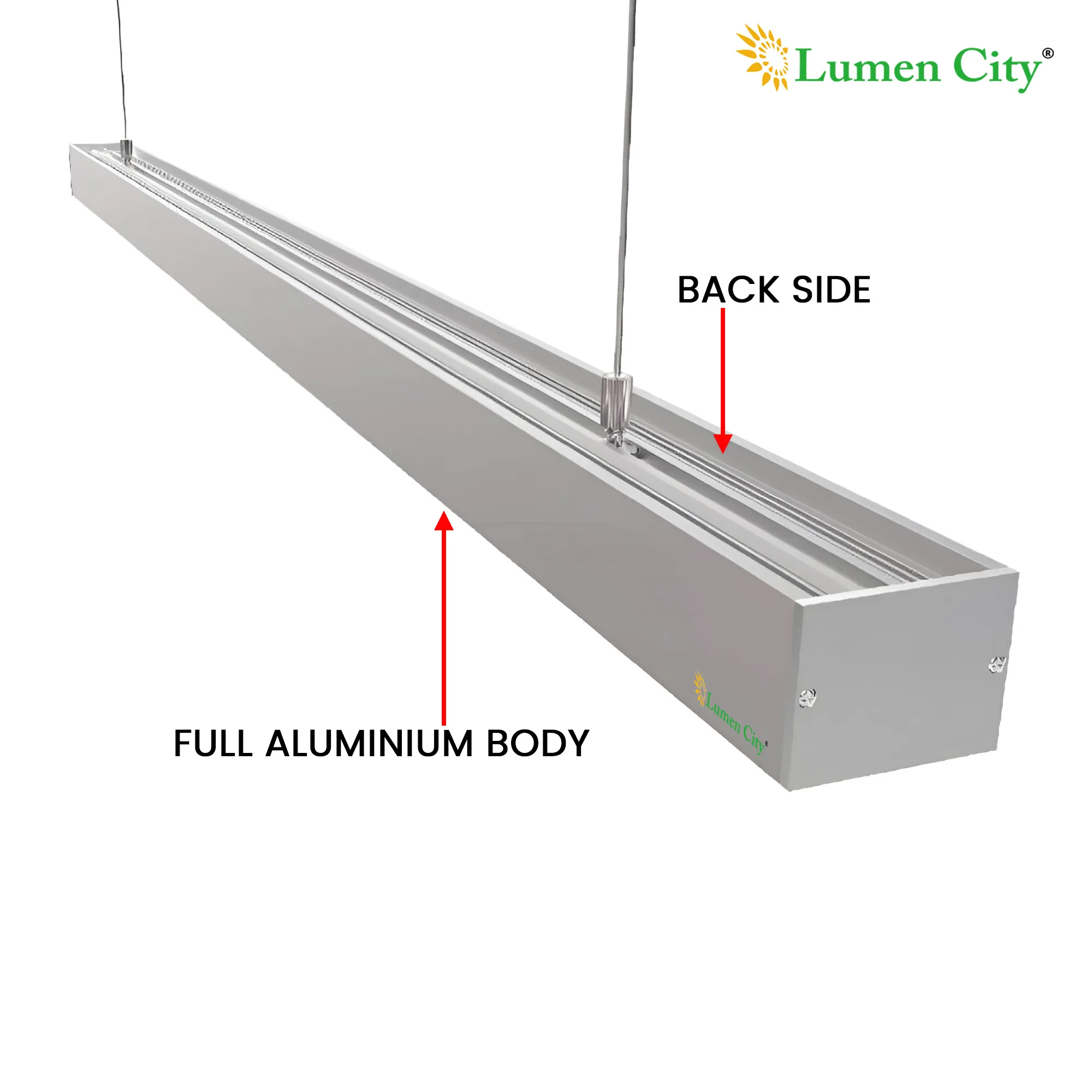 36W LED Hanging Tube Light | Aluminium White | Cool White - Image 5