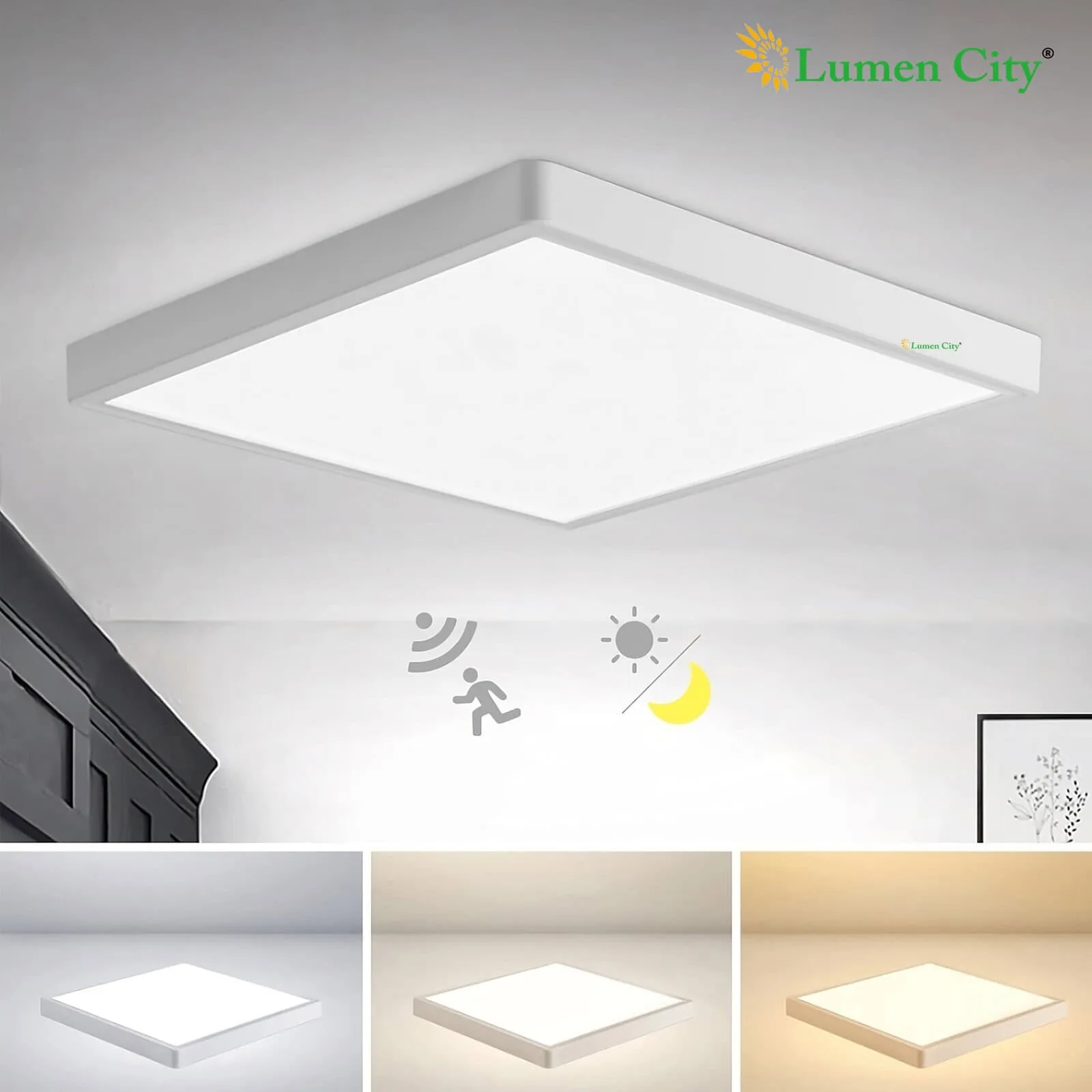 6W Motion Sensor LED Ceiling Light | Square | 6500K Cool White - Image 7