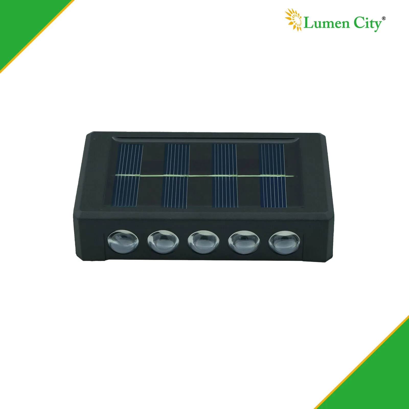 Solar Garden Wall Light – 10 LED Lens | IP65 | Auto On/Off - Image 3