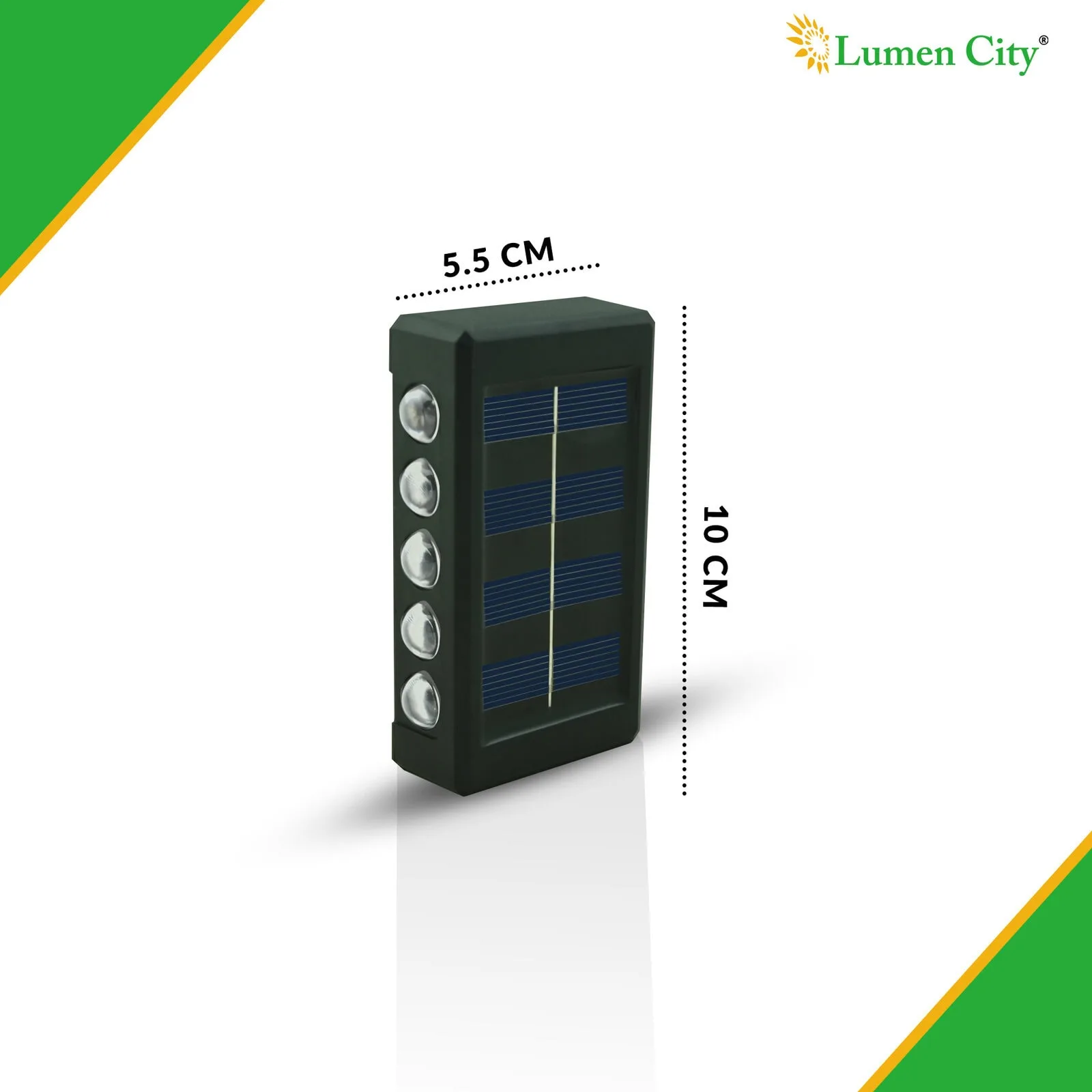 Solar Garden Wall Light – 10 LED Lens | IP65 | Auto On/Off - Image 4