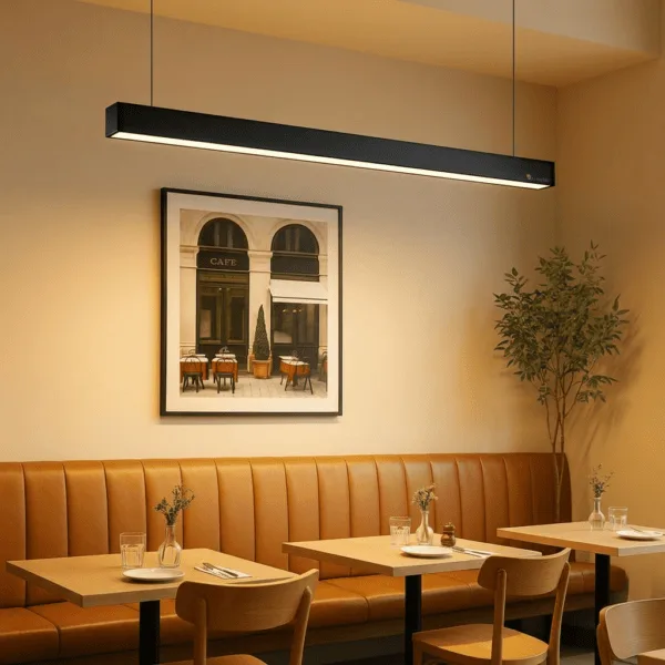 Warm White hanging Black Pendant Light