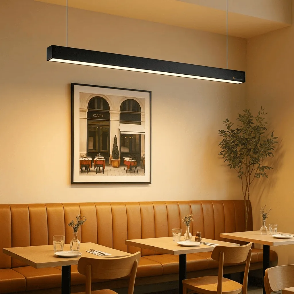 Warm White hanging Black Pendant Light