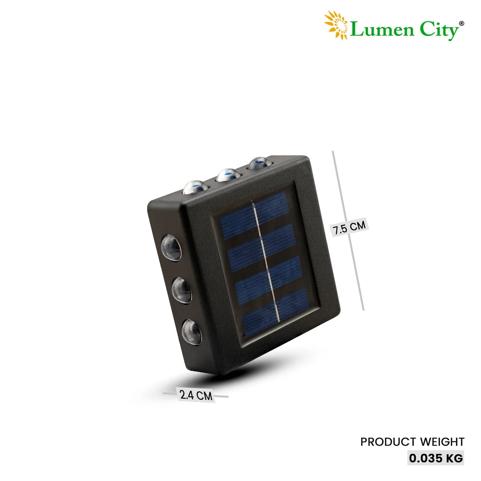 Solar Exterior Wall Light 12 Lens – Auto On/Off | IP65 | Set of 2 - Image 4