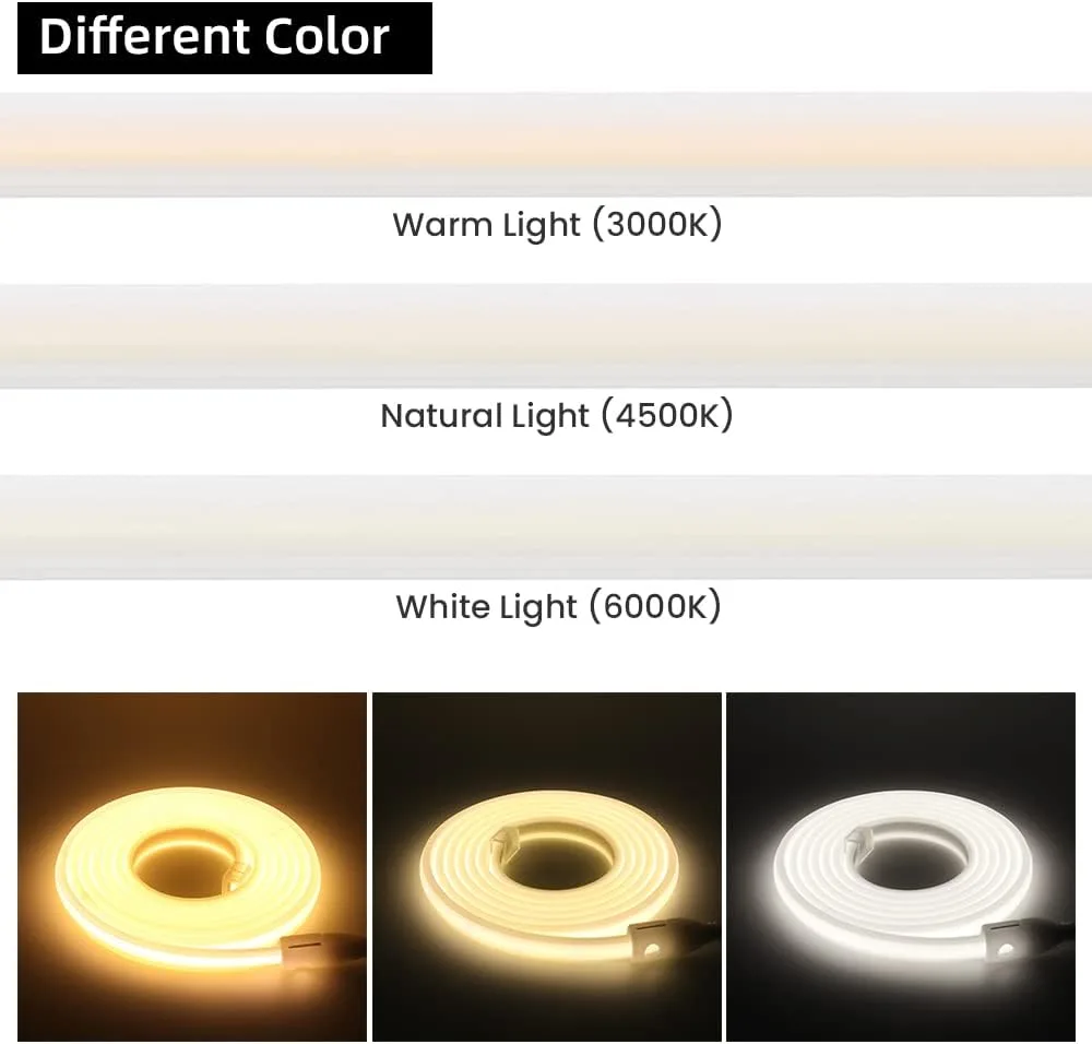 50 Meter Waterproof LED Profile Light Strip 220V – No Adapter Required | IP65 | Warm White - Image 6