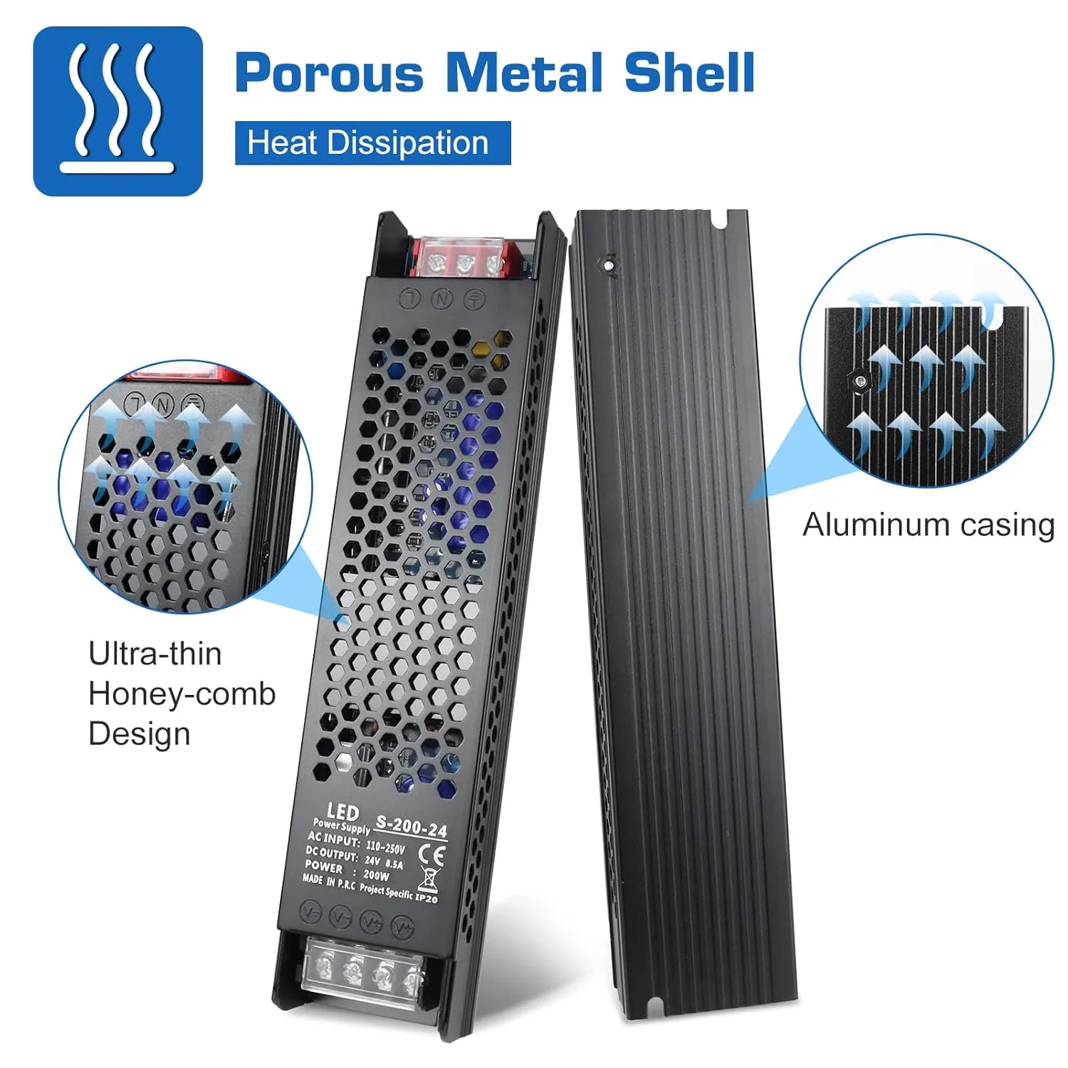 24V 200W LED Profile Light Power Supply (8.3A) for Up to 20 Meter LED Strip - Image 3