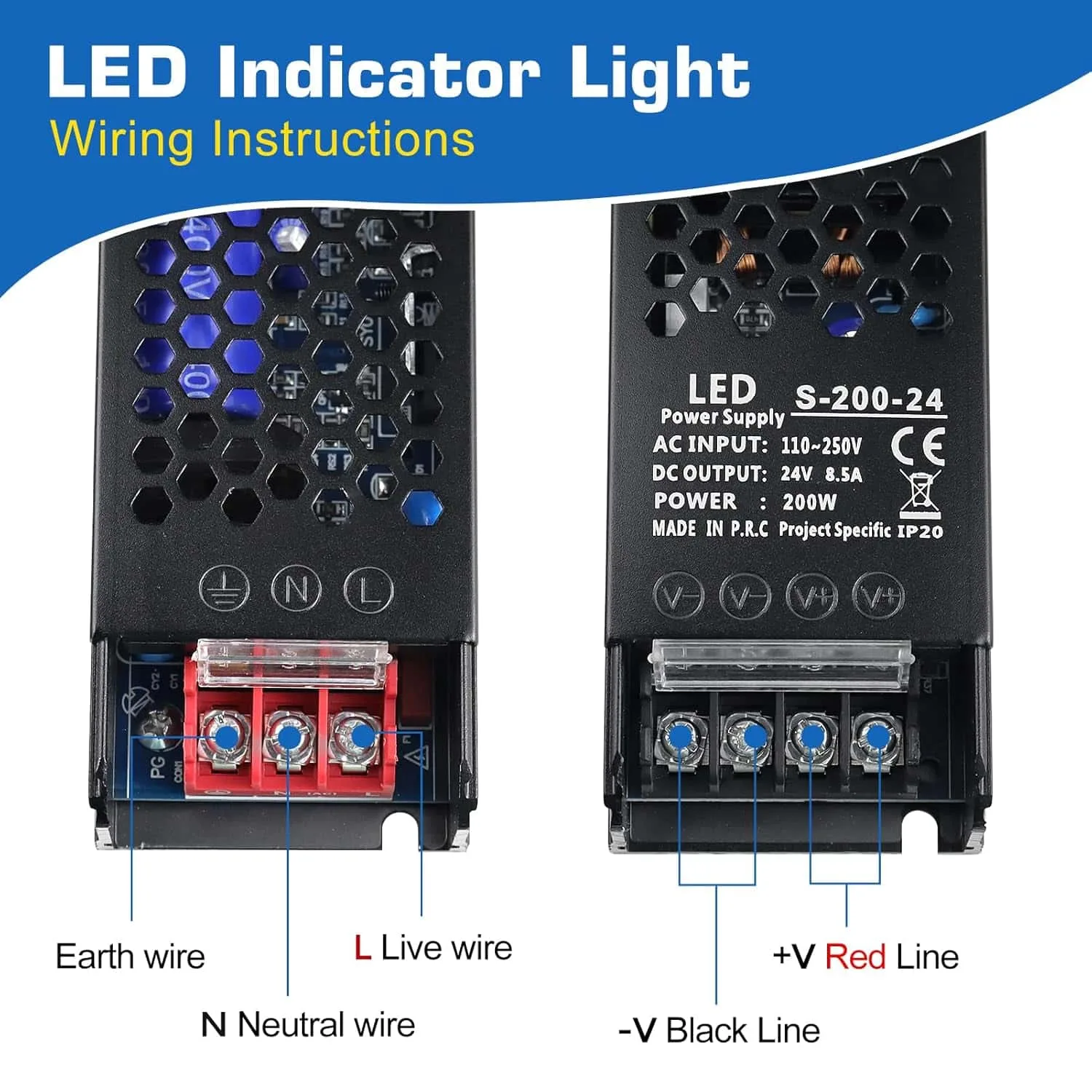 24V 200W LED Profile Light Power Supply (8.3A) for Up to 20 Meter LED Strip - Image 6