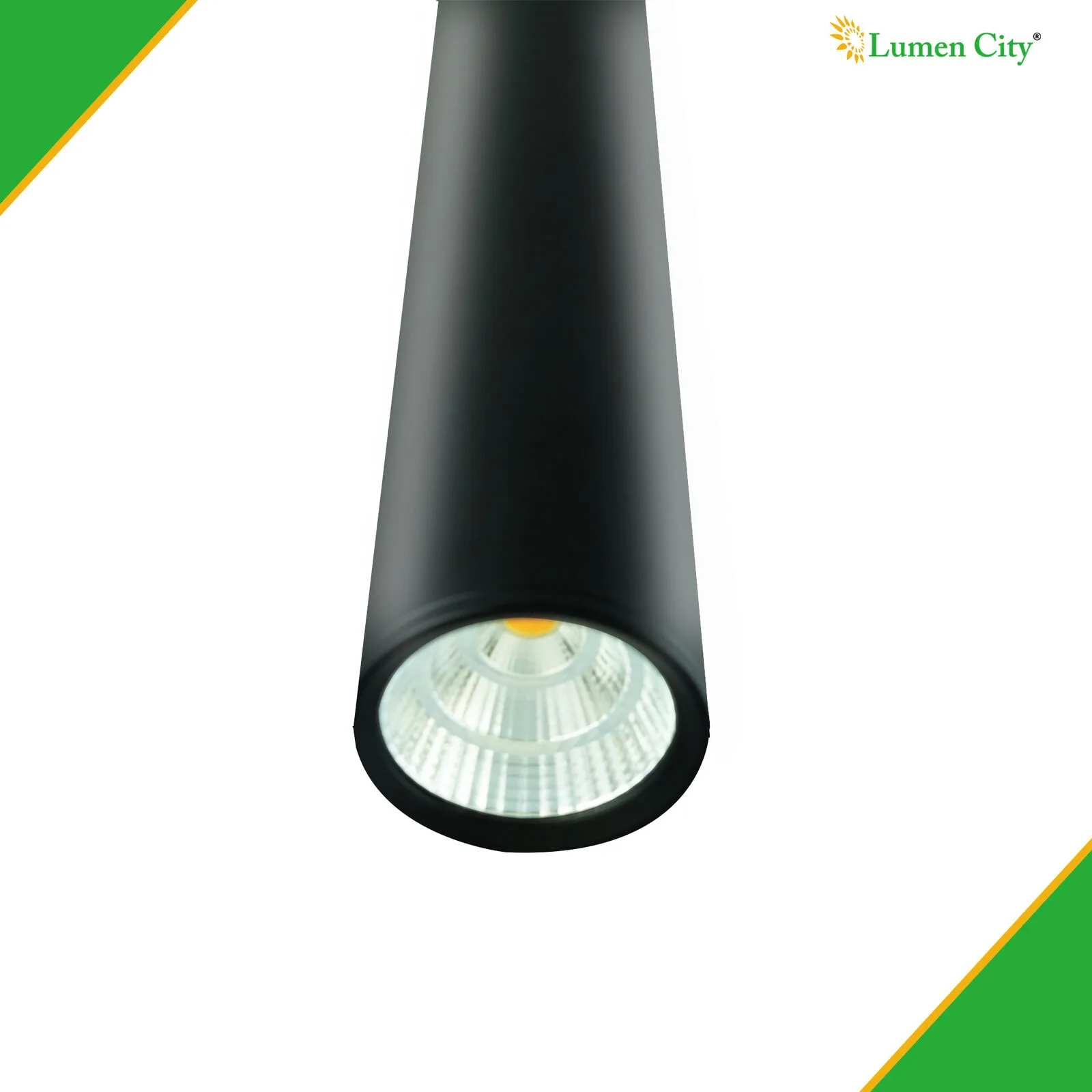 12W LED COB Pendant Light | Aluminium Black | 15° Beam | Warm White - Image 2