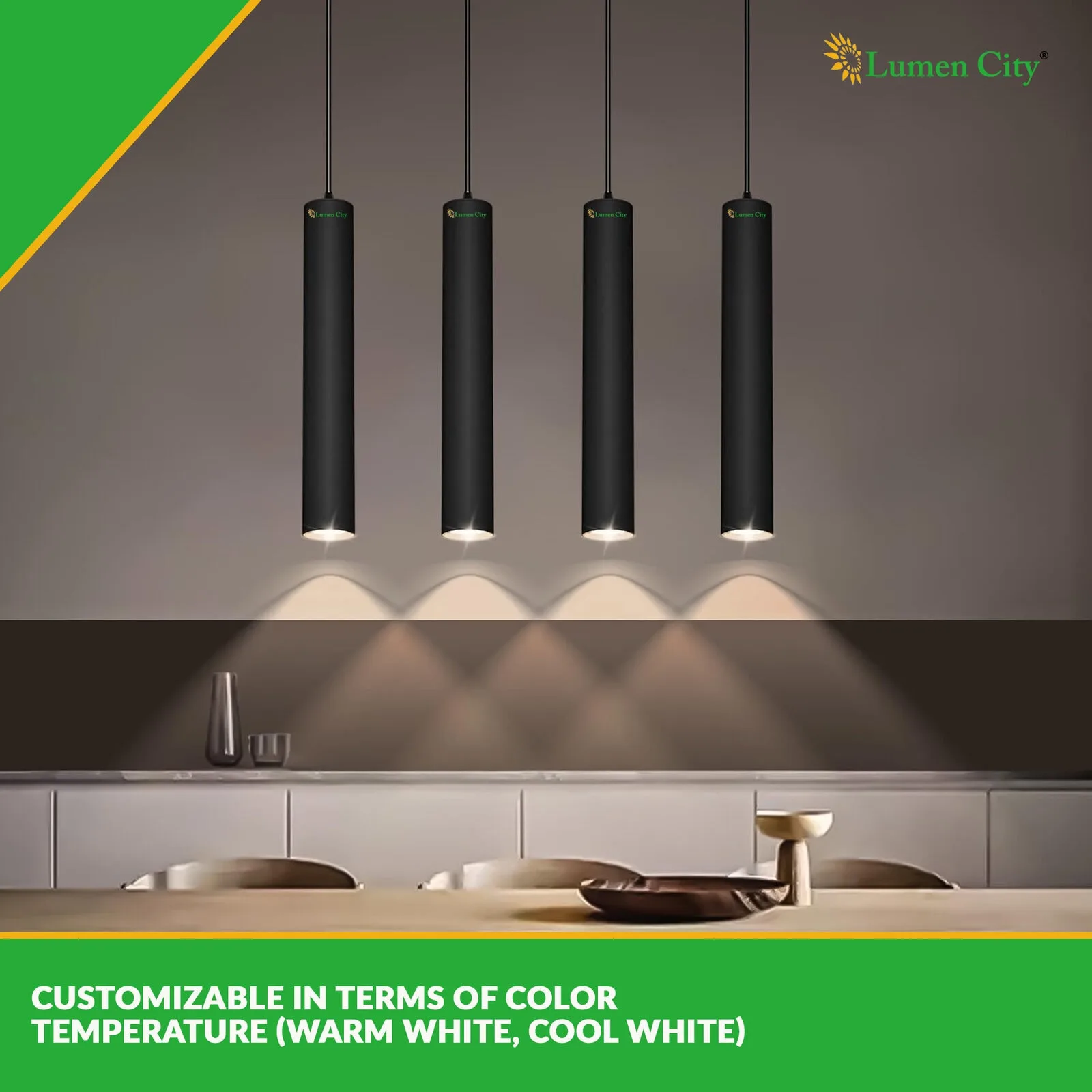 12W LED COB Pendant Light | Aluminium Black | 15° Beam | Warm White - Image 5