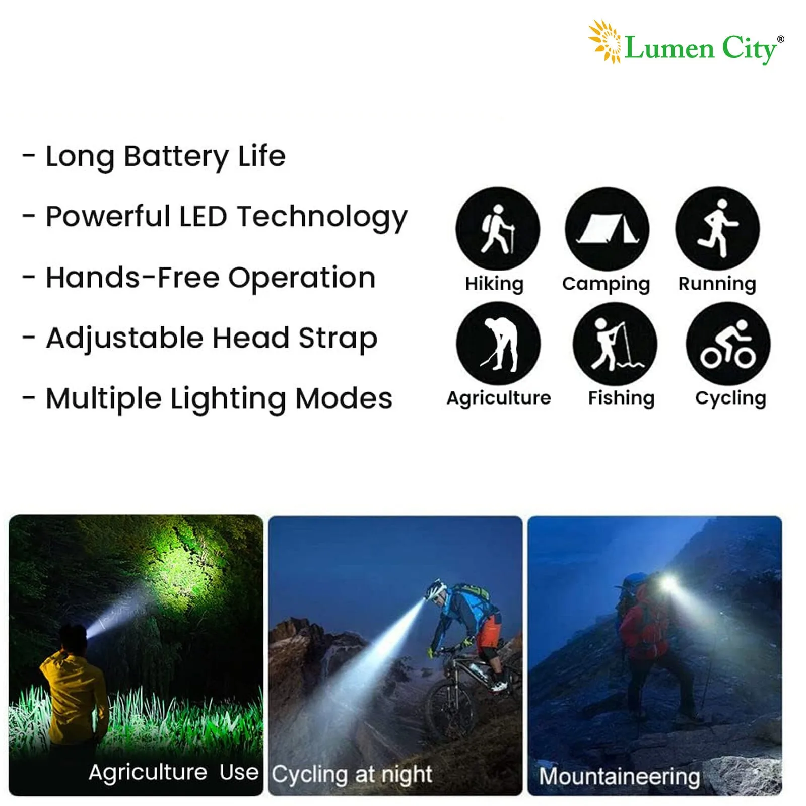 20W LED Lithium Rechargeable Head Light - Image 7